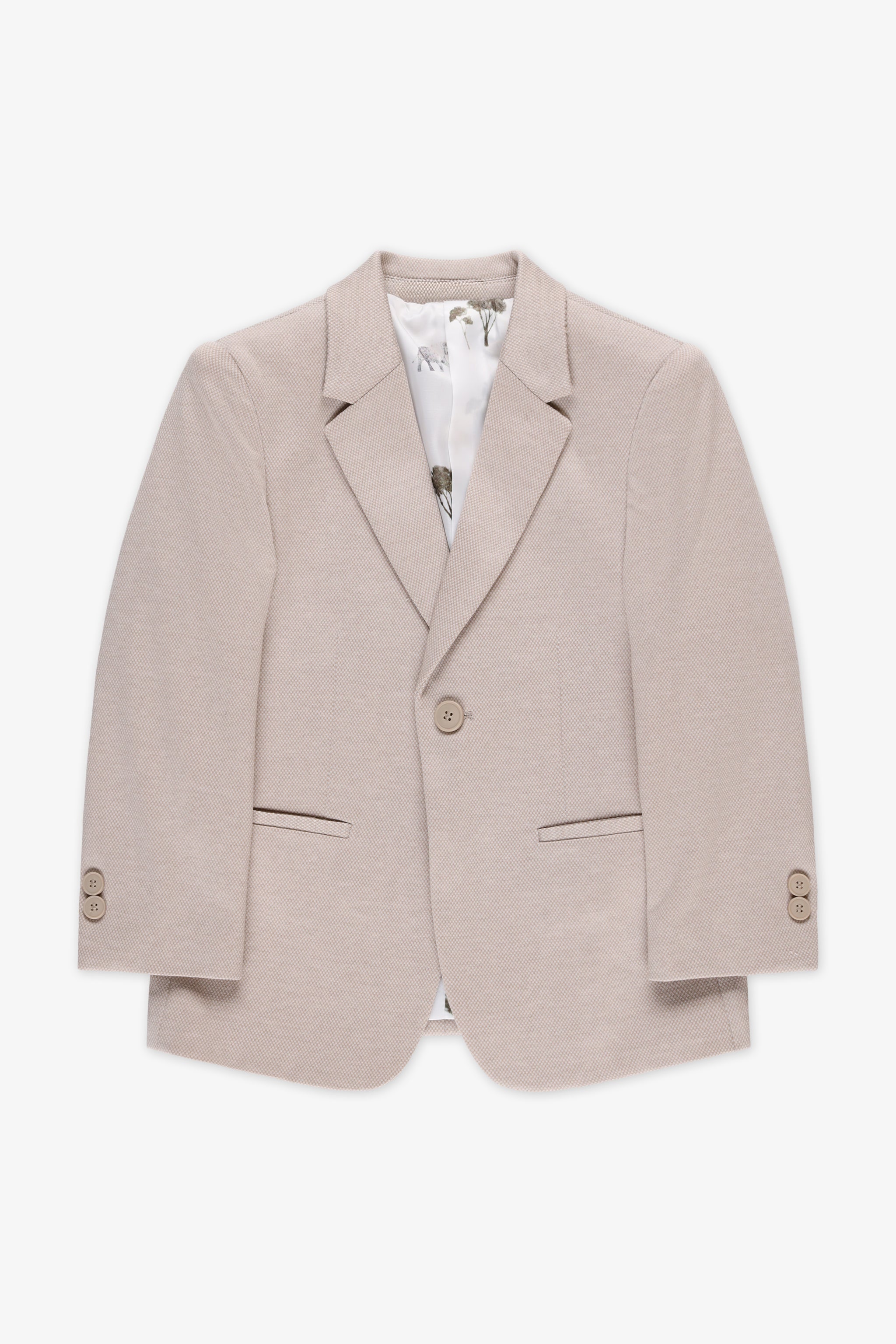 Veston uni stretch à manches longues - Garçon && BEIGE