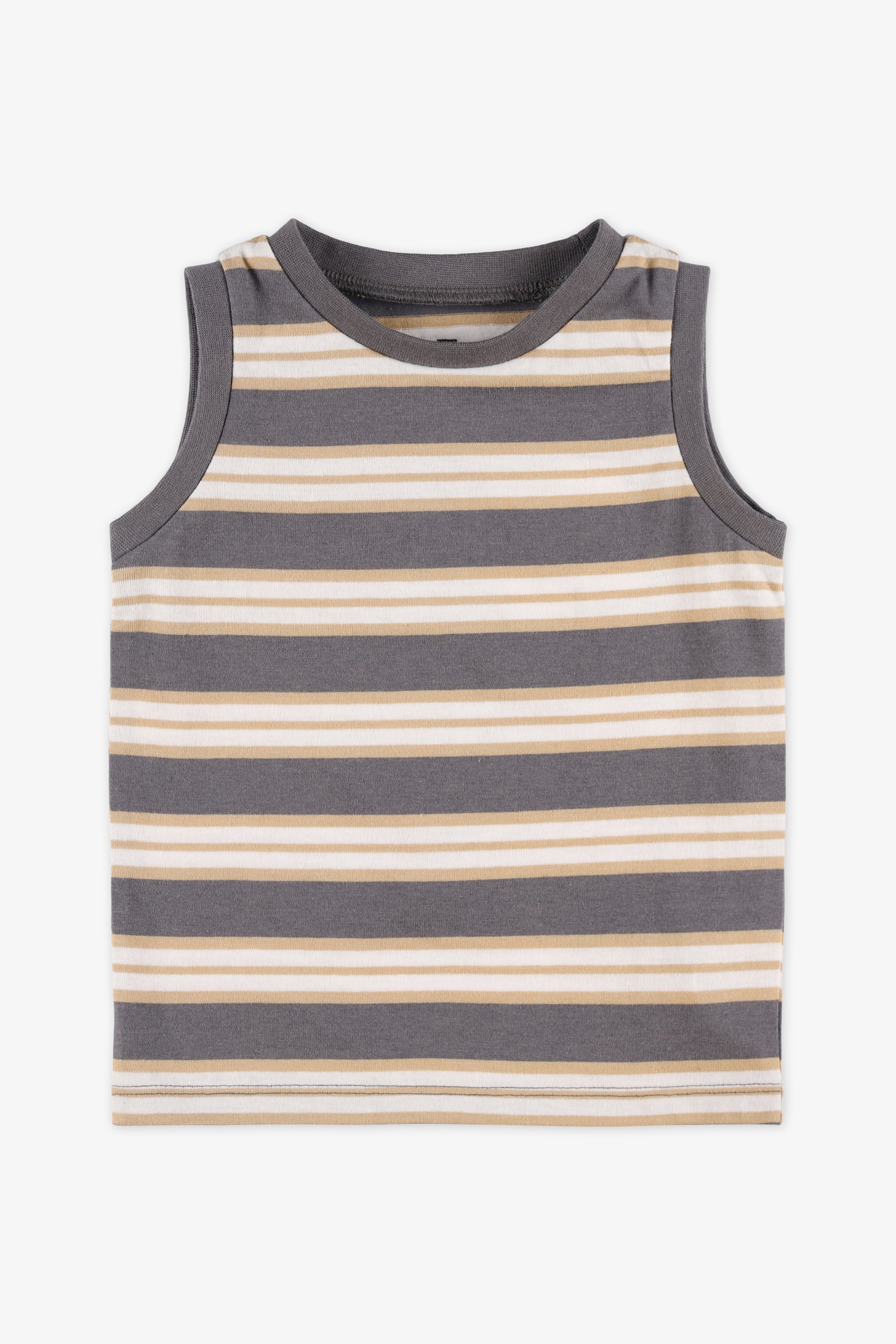 Camisole rayée coupe droite - Bébé garçon && GRIS MULTI