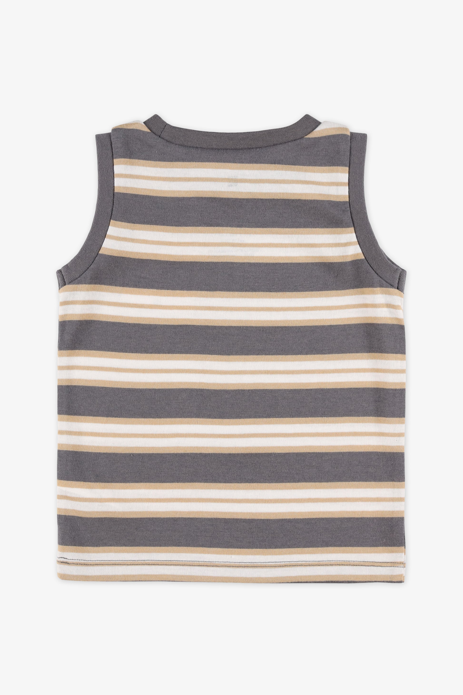 Camisole rayée coupe droite - Bébé garçon && GRIS MULTI