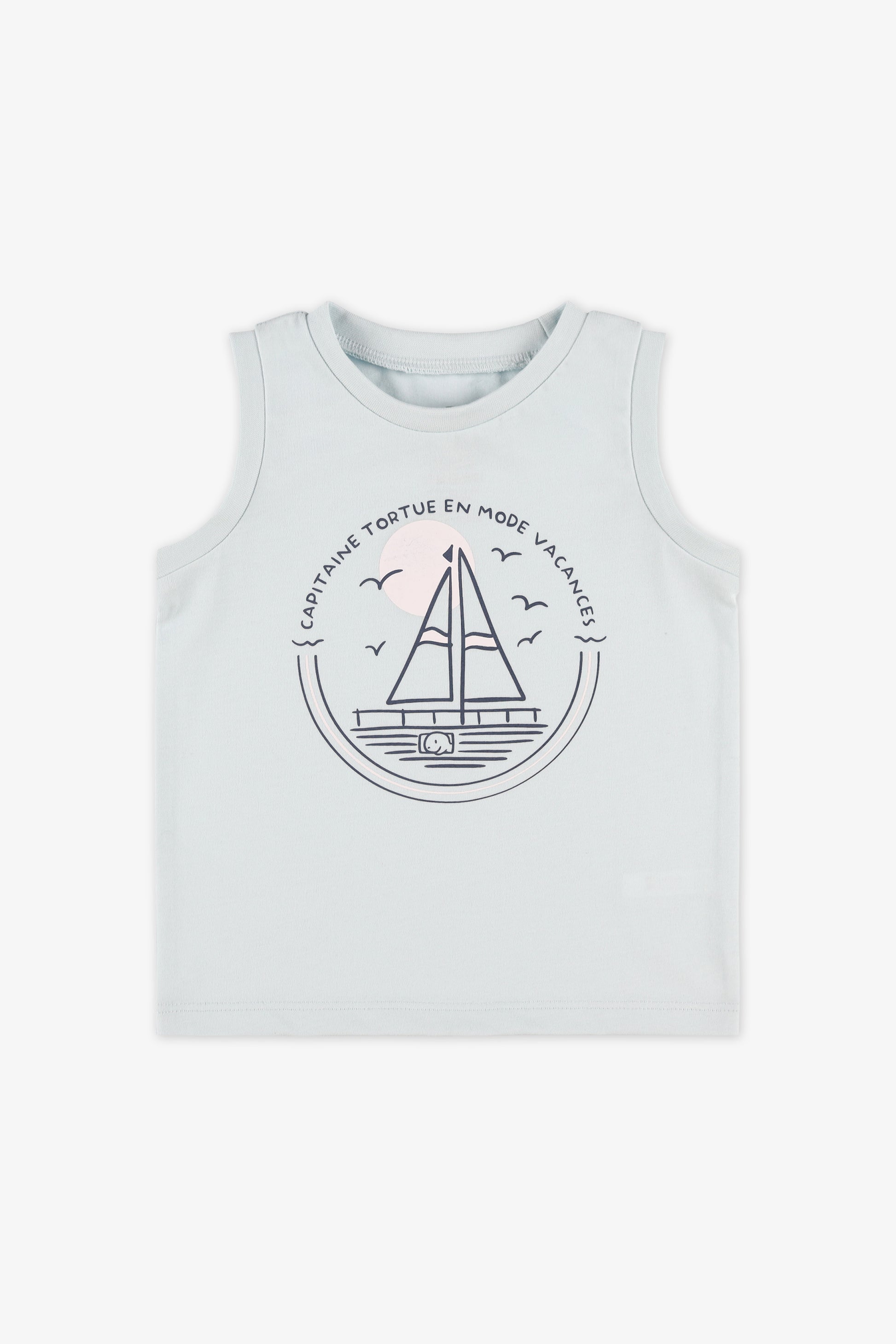 Camisole coupe droite col rond - Bébé garçon && BLEU PALE