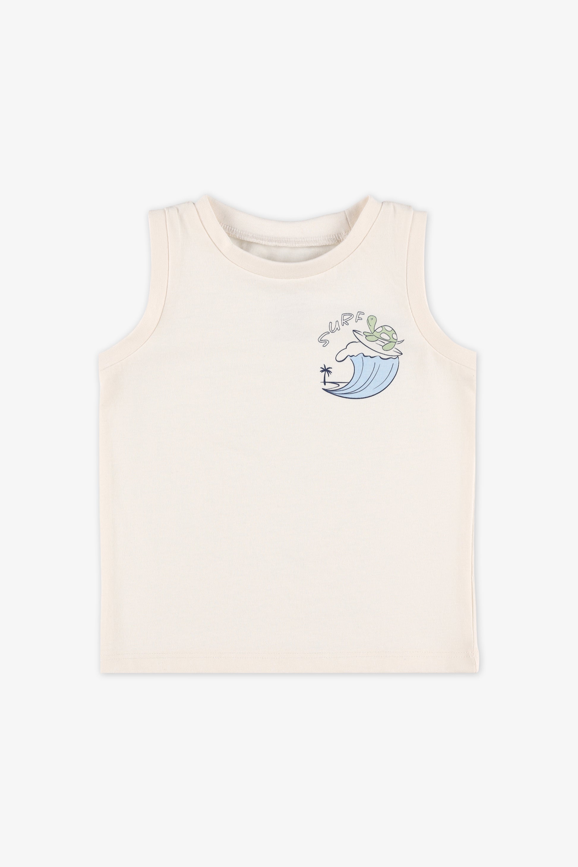 Camisole coupe droite col rond - Bébé garçon && BLANC CASSÉ