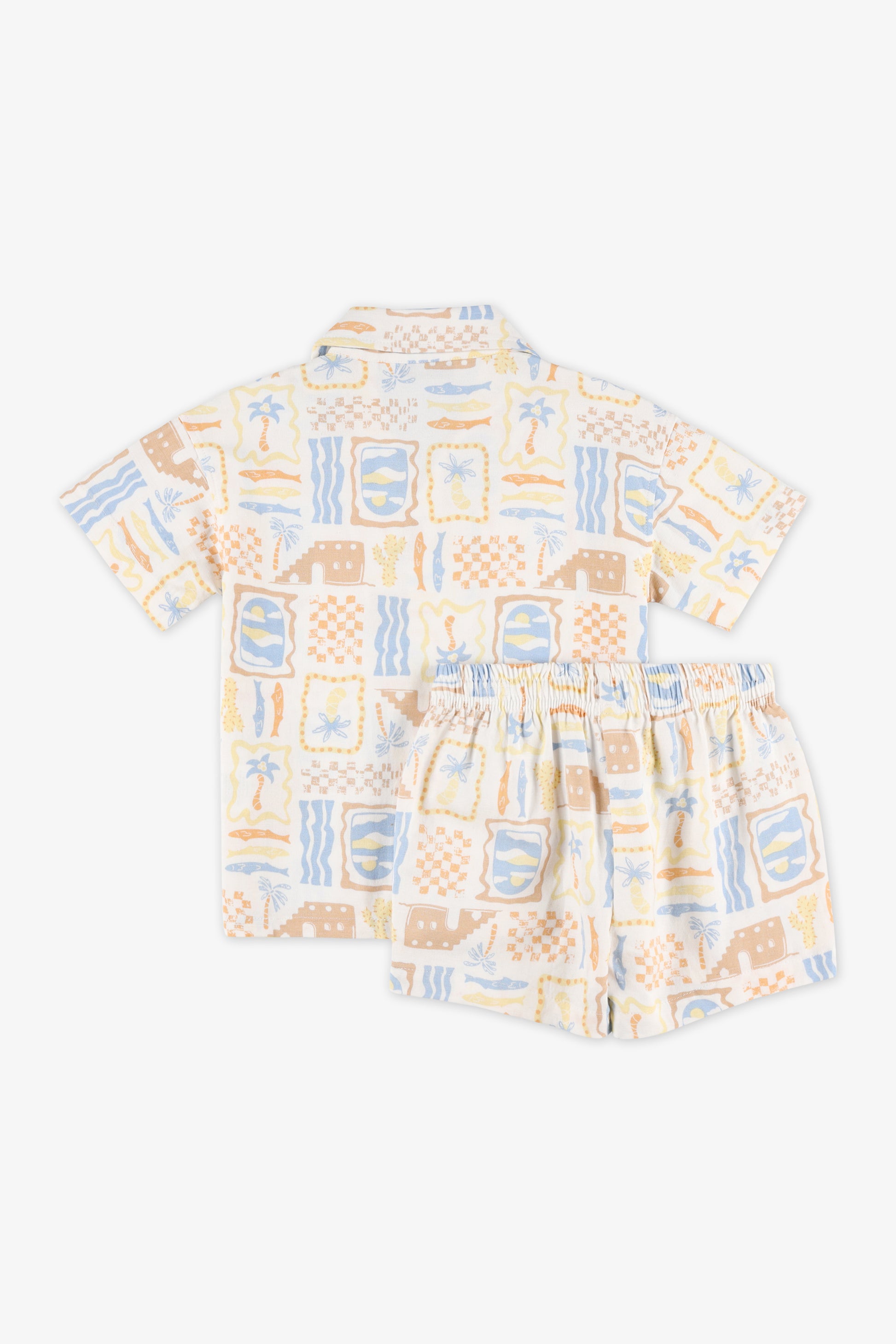Chemise à manches courtes imprimée - Bébé garçon && JAUNE/MULTI