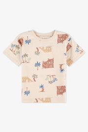 T-shirt à manches courtes col rond - Bébé garçon && BEIGE/MULTI