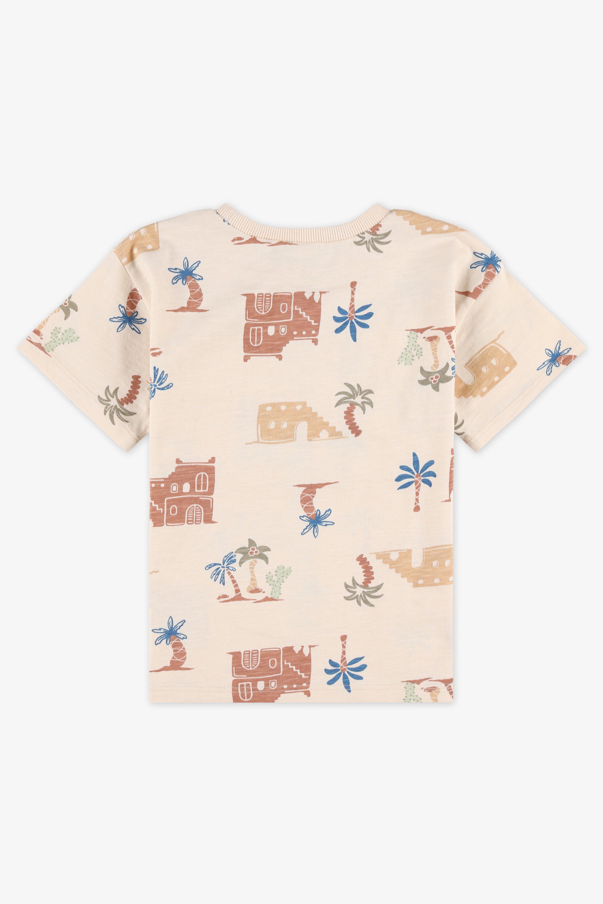 T-shirt à manches courtes col rond - Bébé garçon && BEIGE/MULTI