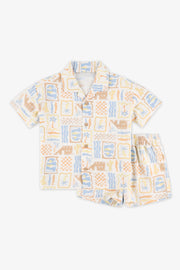 Chemise à manches courtes imprimée - Bébé garçon && JAUNE/MULTI