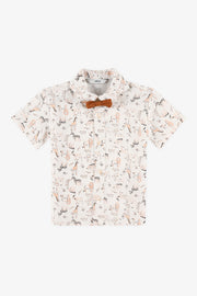 Chemise à manches courtes avec nœud papillon - Bébé garçon && BLANC MULTI