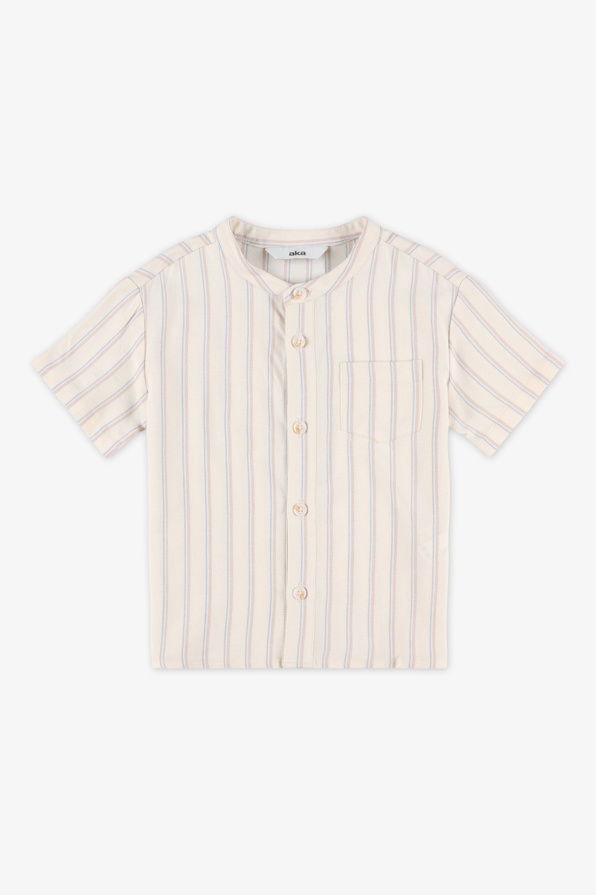 Chemise à manches courtes rayée - Bébé garçon && BLANC CASSÉ/MULTI