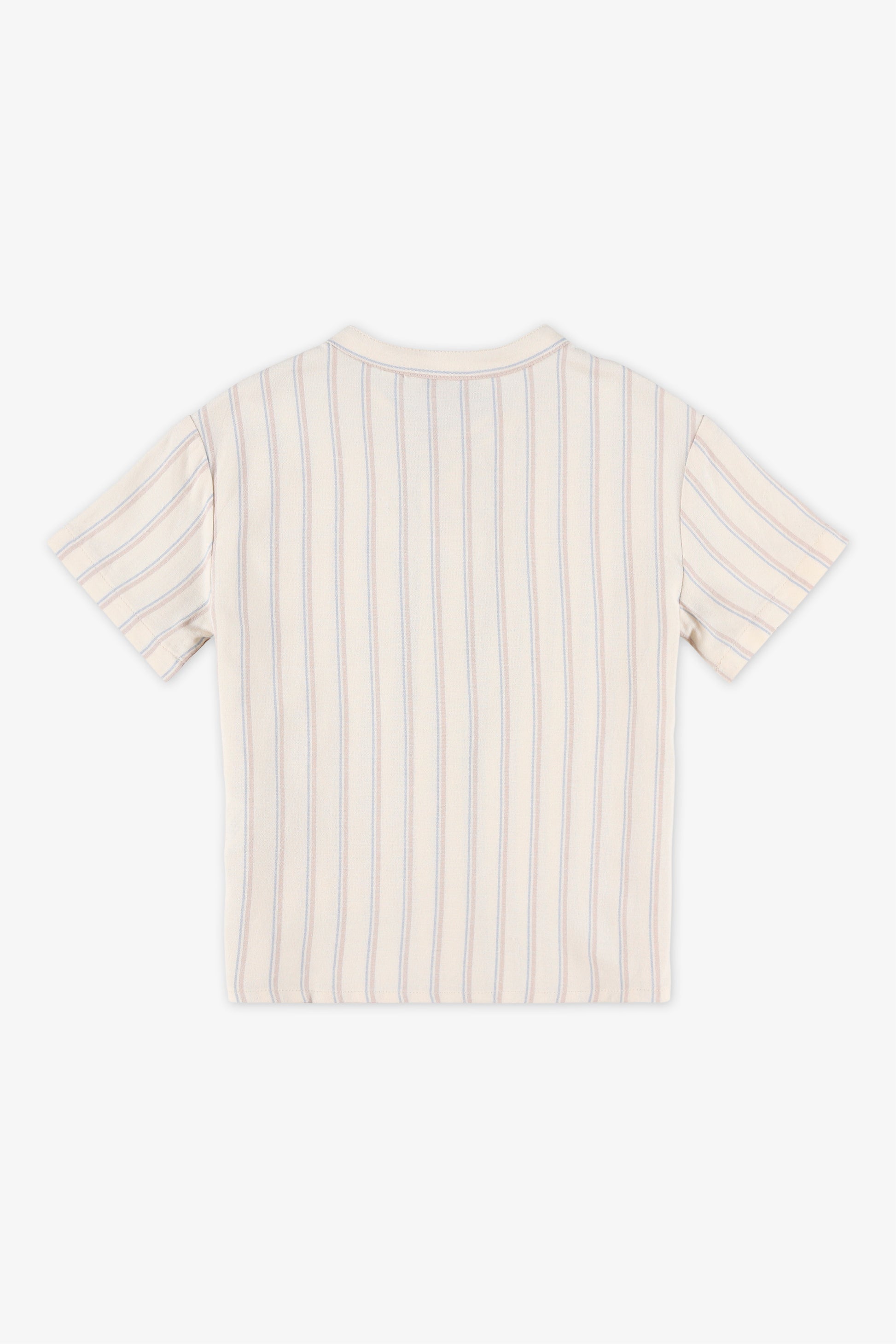 Chemise à manches courtes rayée - Bébé garçon && BLANC CASSÉ/MULTI