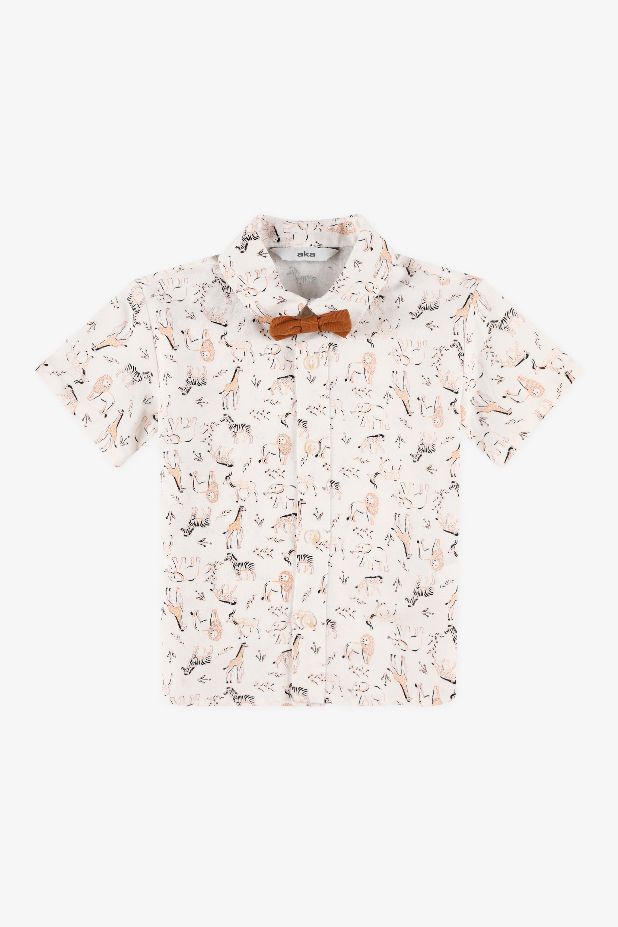 Chemise à manches courtes avec nœud papillon - Bébé garçon && BLANC MULTI
