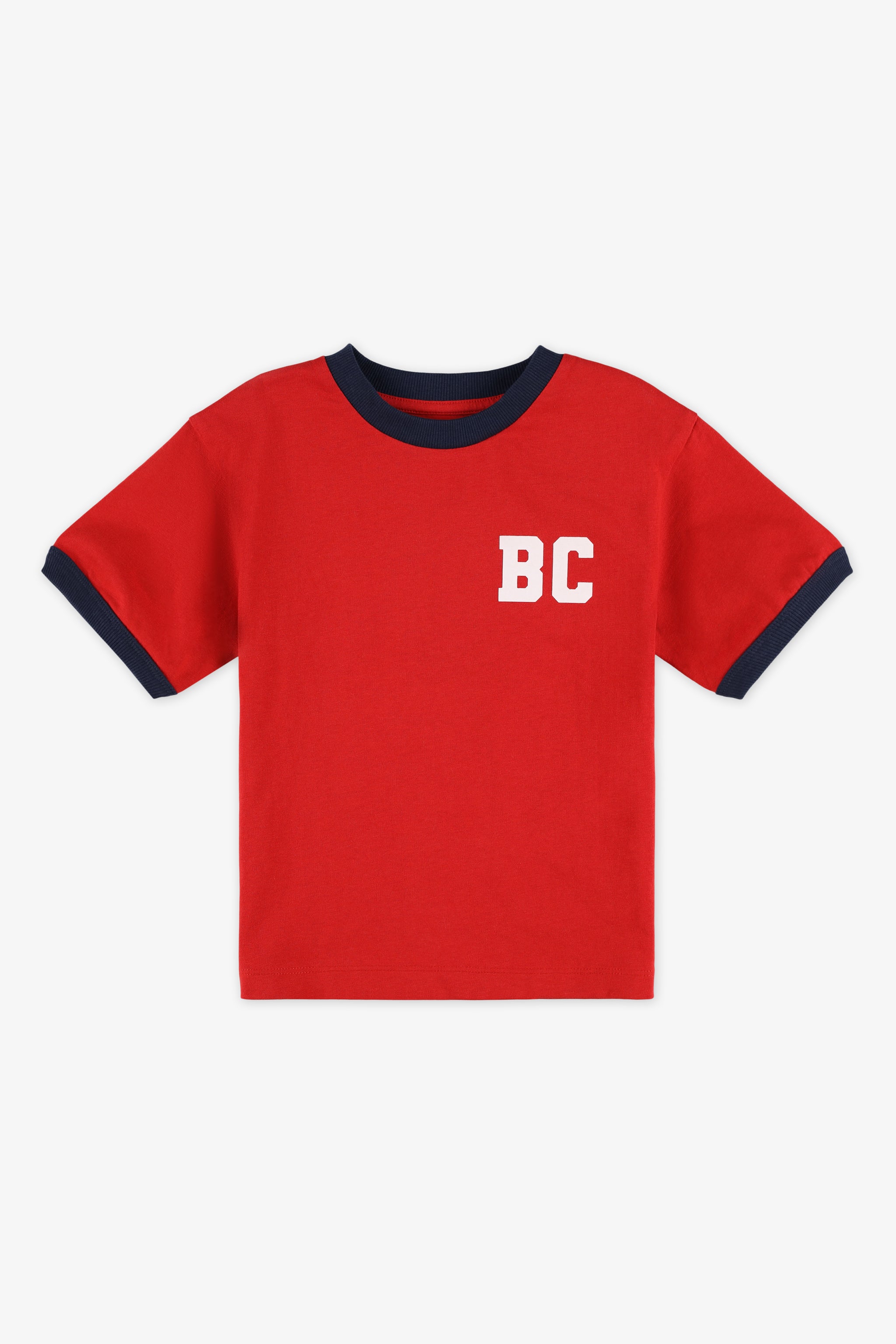 T-shirt à manches courtes col rond - Enfant garçon && ROUGE