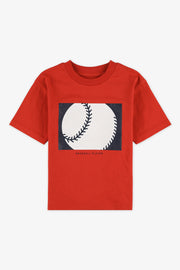 T-shirt à manches courtes col rond - Enfant garçon && ROUGE
