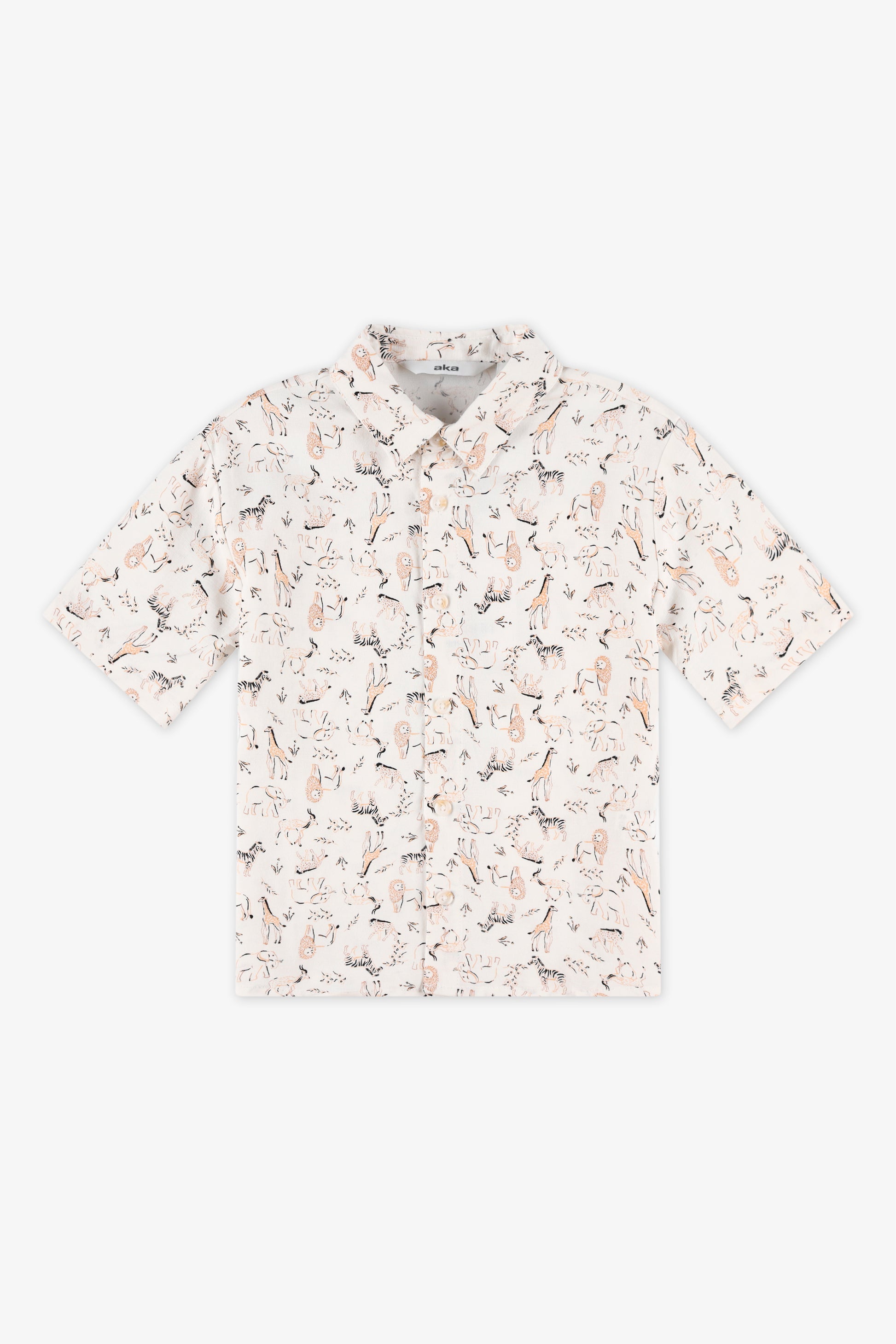 Chemise à manches courtes en lin - Garçon && BLANC MULTI