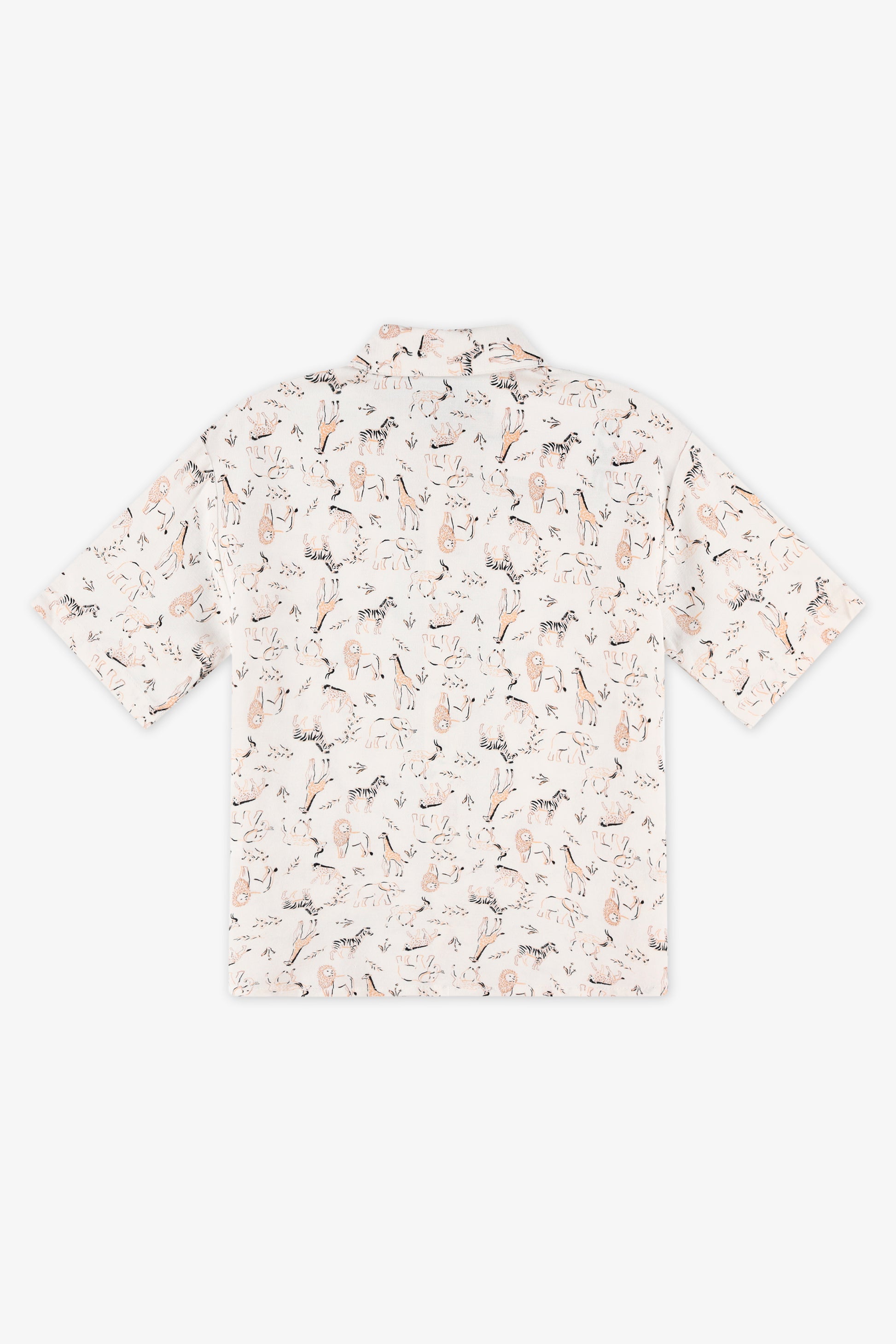 Chemise à manches courtes en lin - Garçon && BLANC MULTI