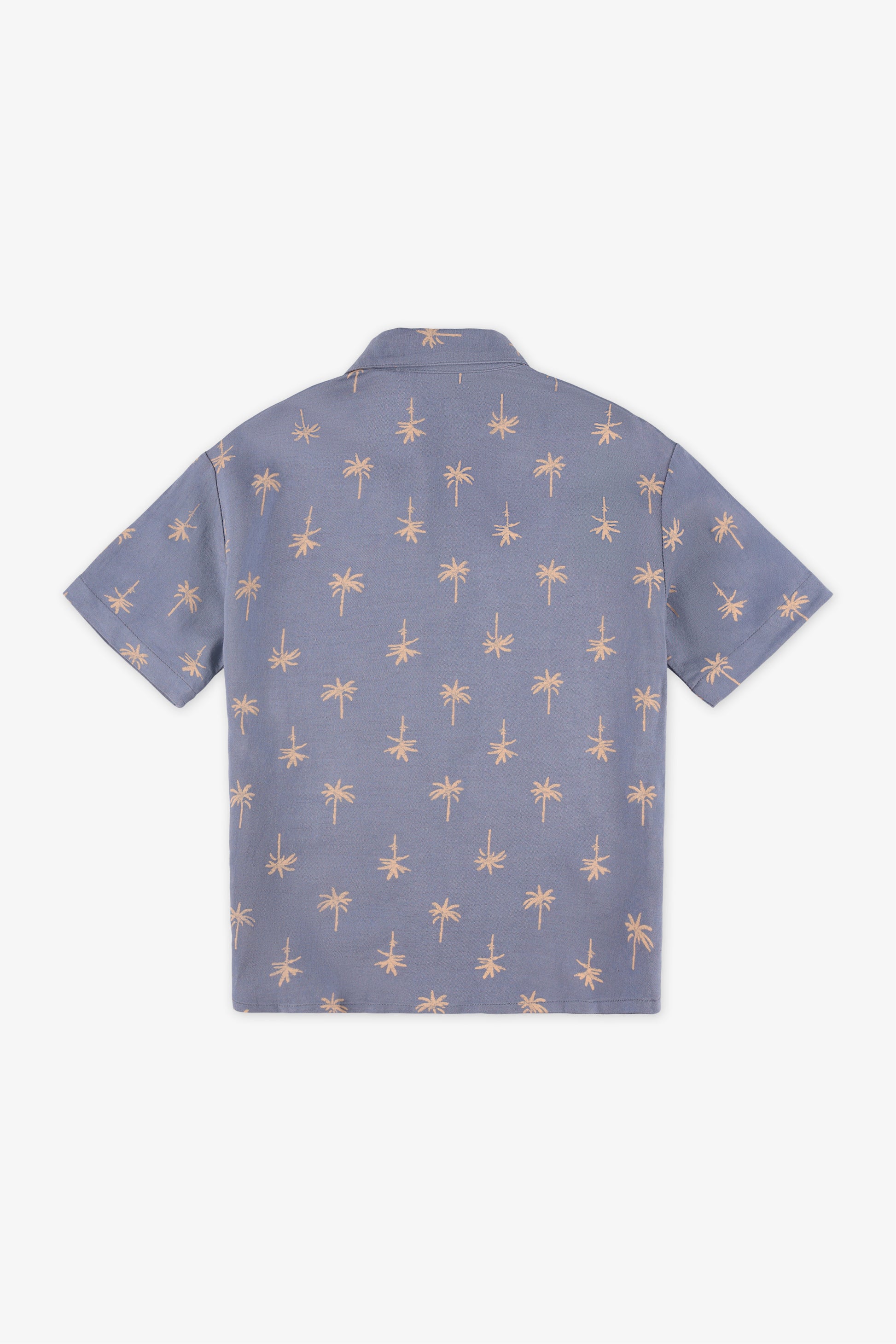 Chemise à manches courtes en lin - Garçon && BLEU MULTI