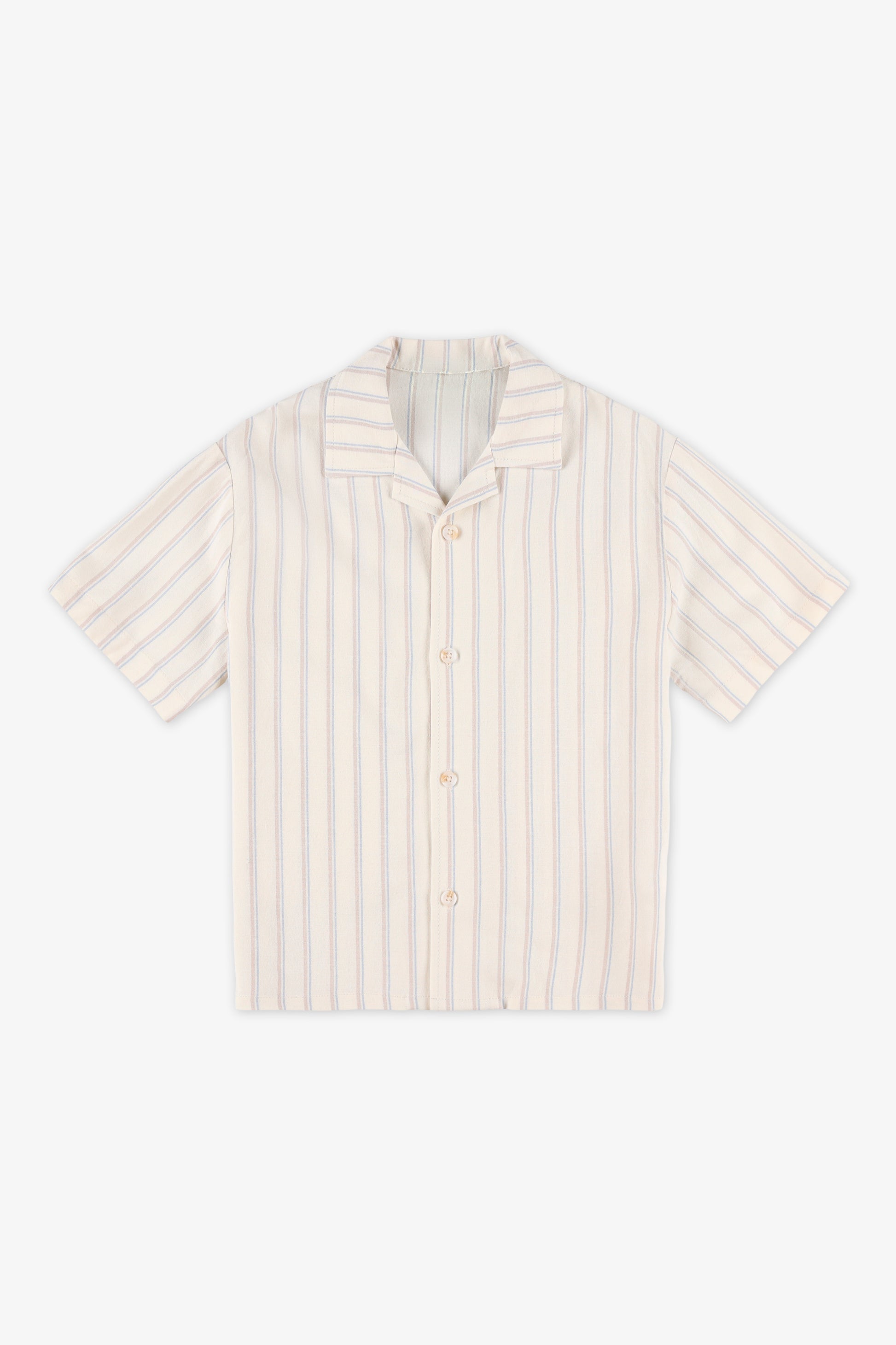 Chemise à manches courtes en lin - Garçon && RAYURE