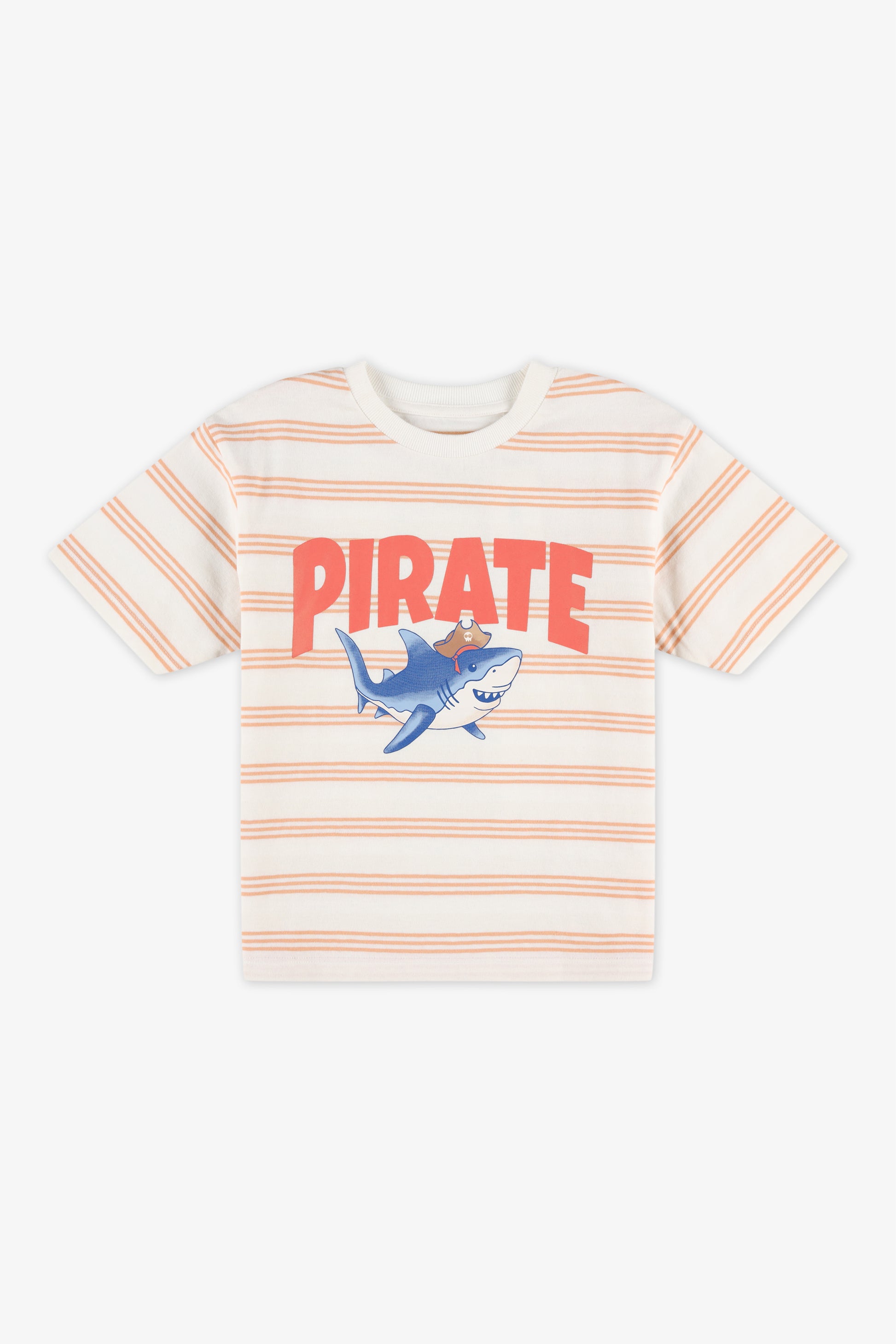 T-shirt à manches courtes col rond - Enfant garçon && TERRACOTTA