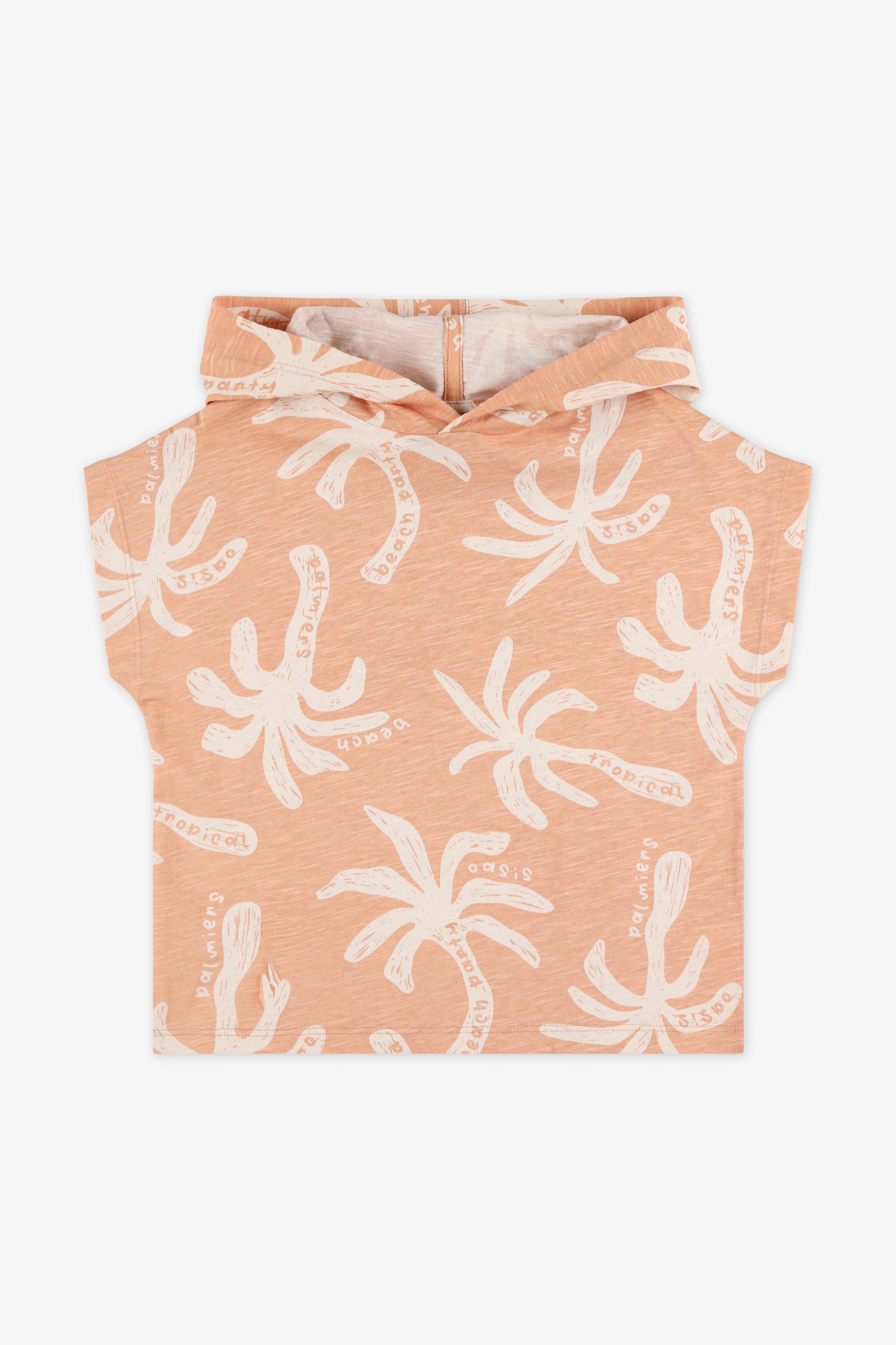 Camisole manches tombantes à capuchon - Ado garçon && TERRACOTTA