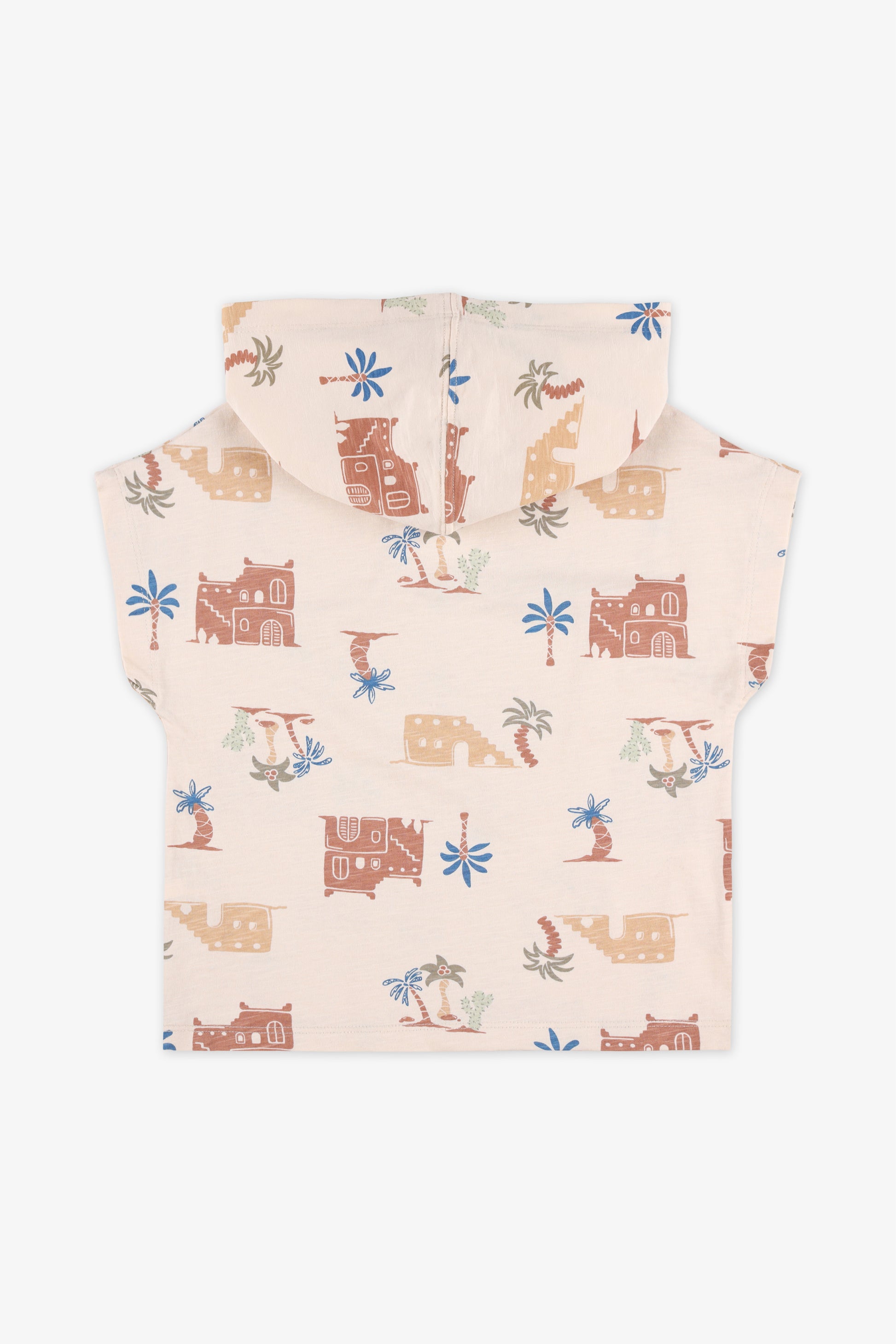 Camisole manches tombantes à capuchon - Ado garçon && BEIGE/MULTI