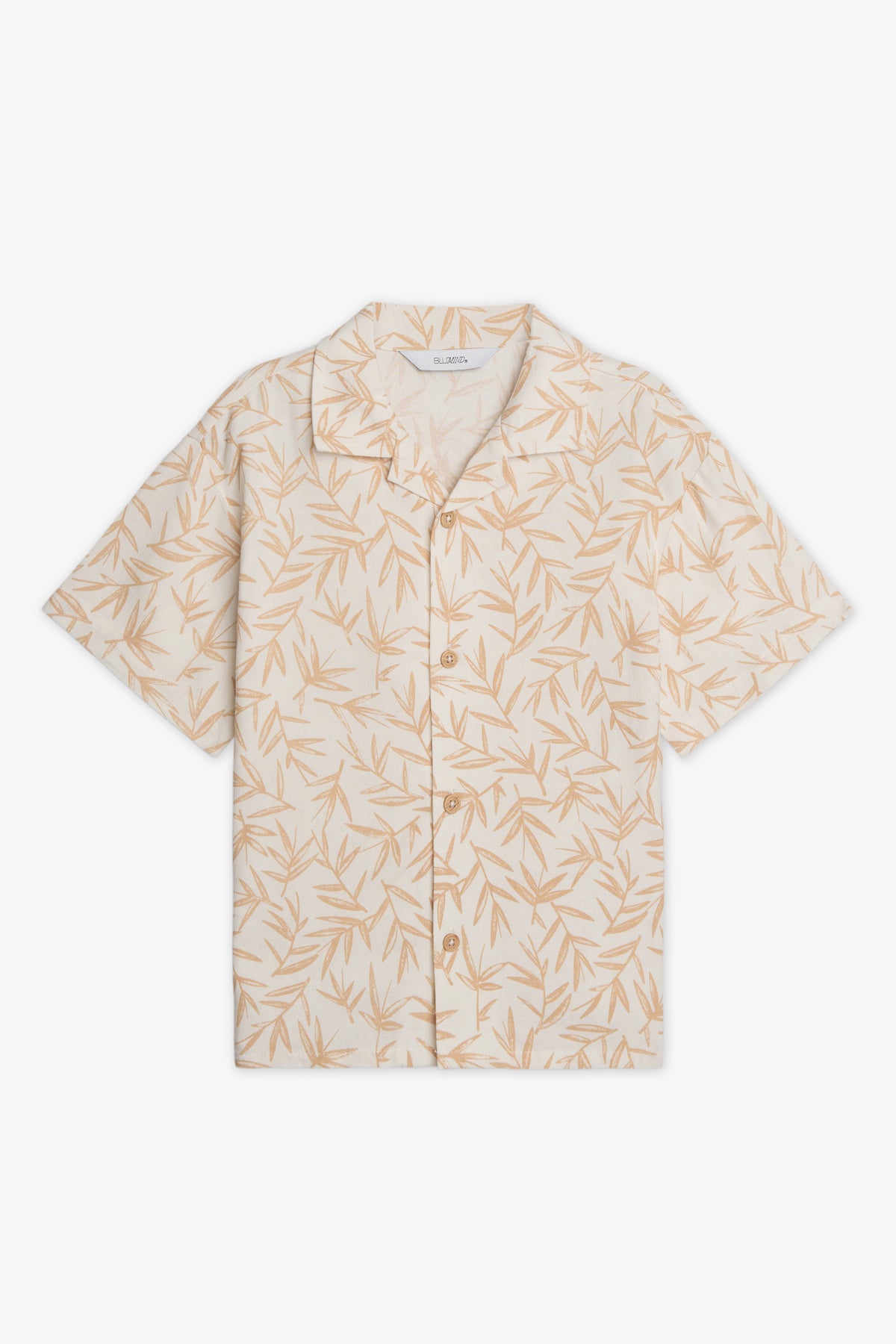 Chemise à manches courtes en lin - Enfant garçon && TAUPE MULTI