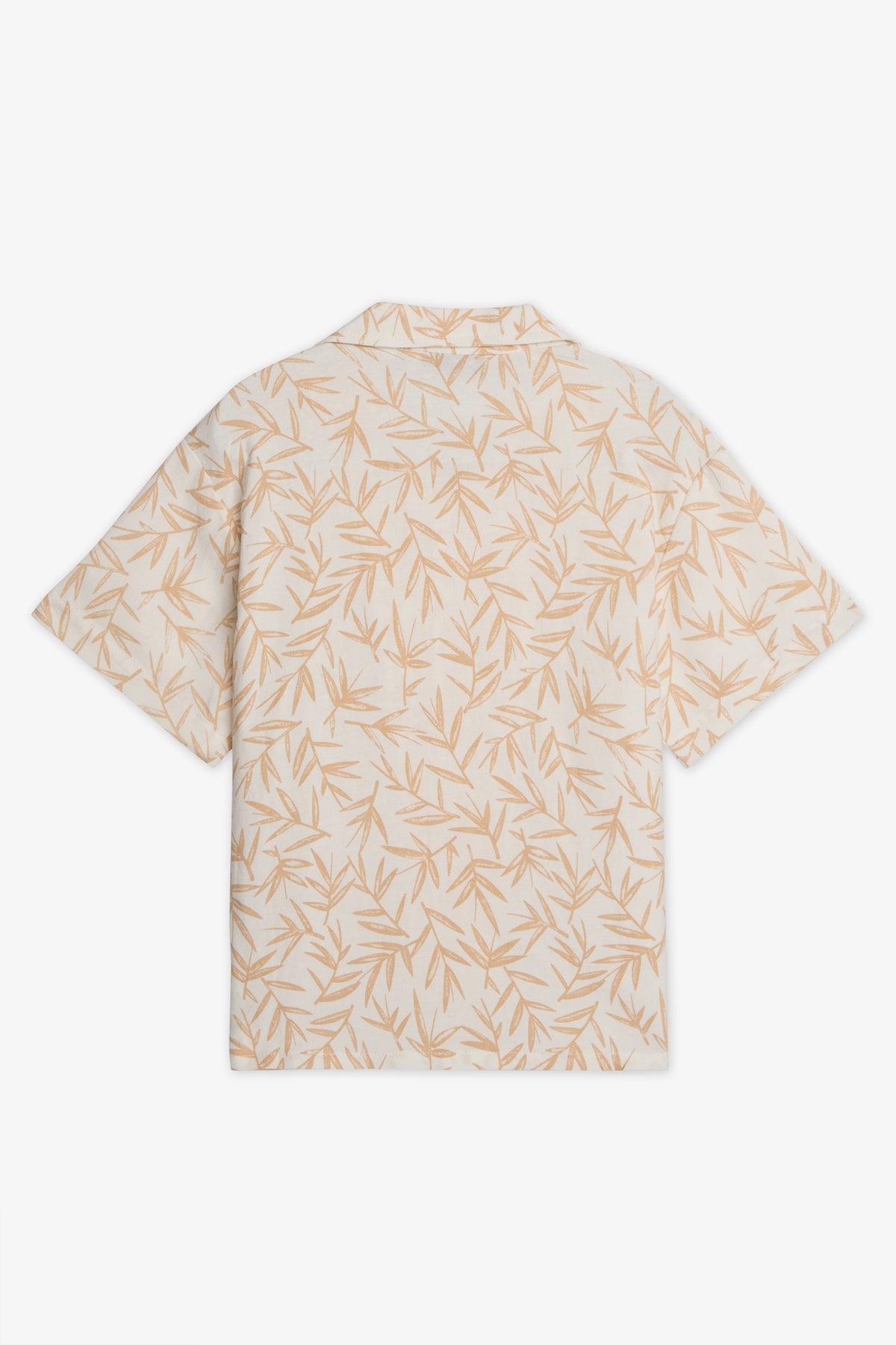 Chemise à manches courtes en lin - Enfant garçon && TAUPE MULTI