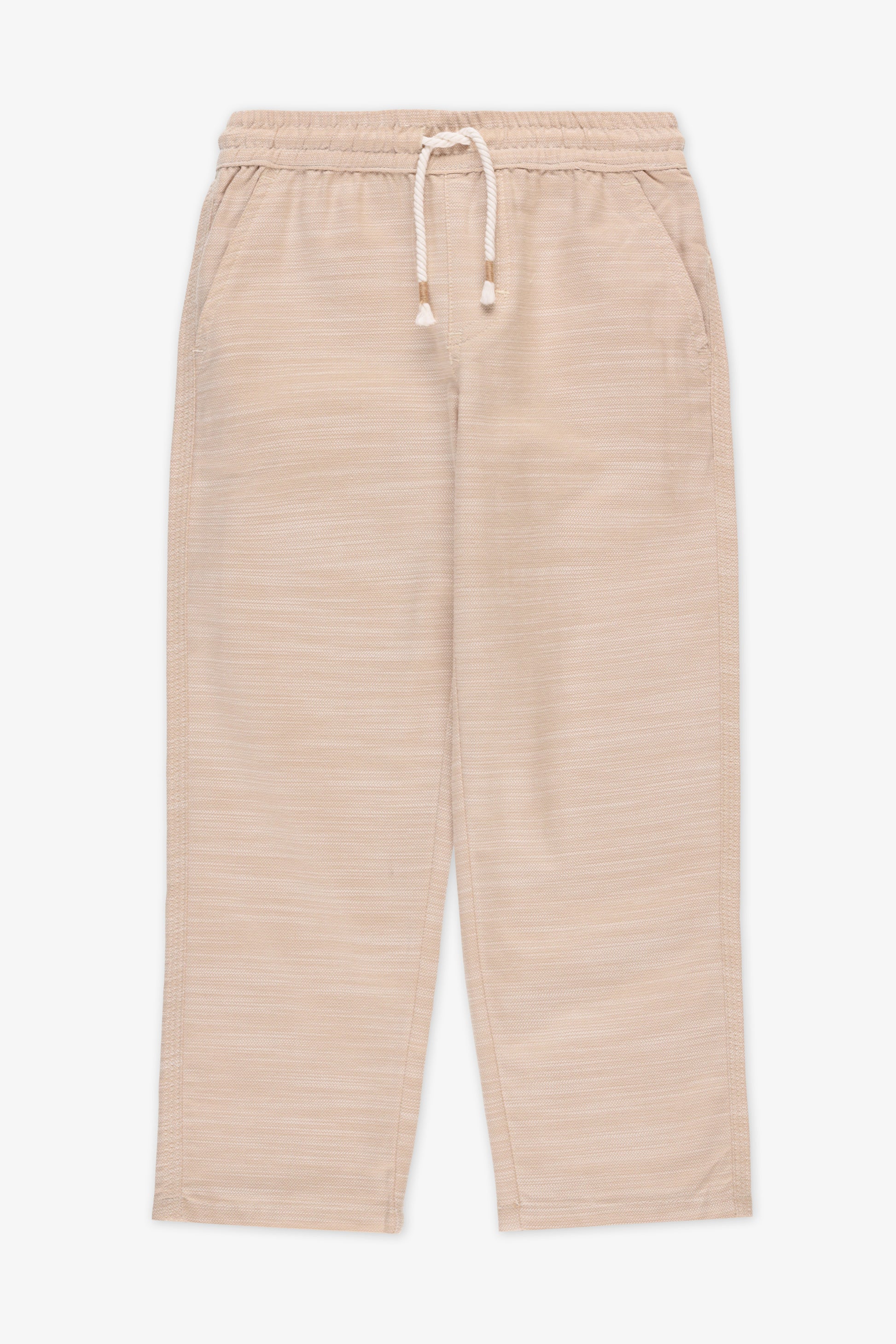 Pantalon élastique à cordon - Garçon && TAUPE