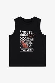 Enfant garçon 2/20$ - Camisole col rond imprimée && NOIR