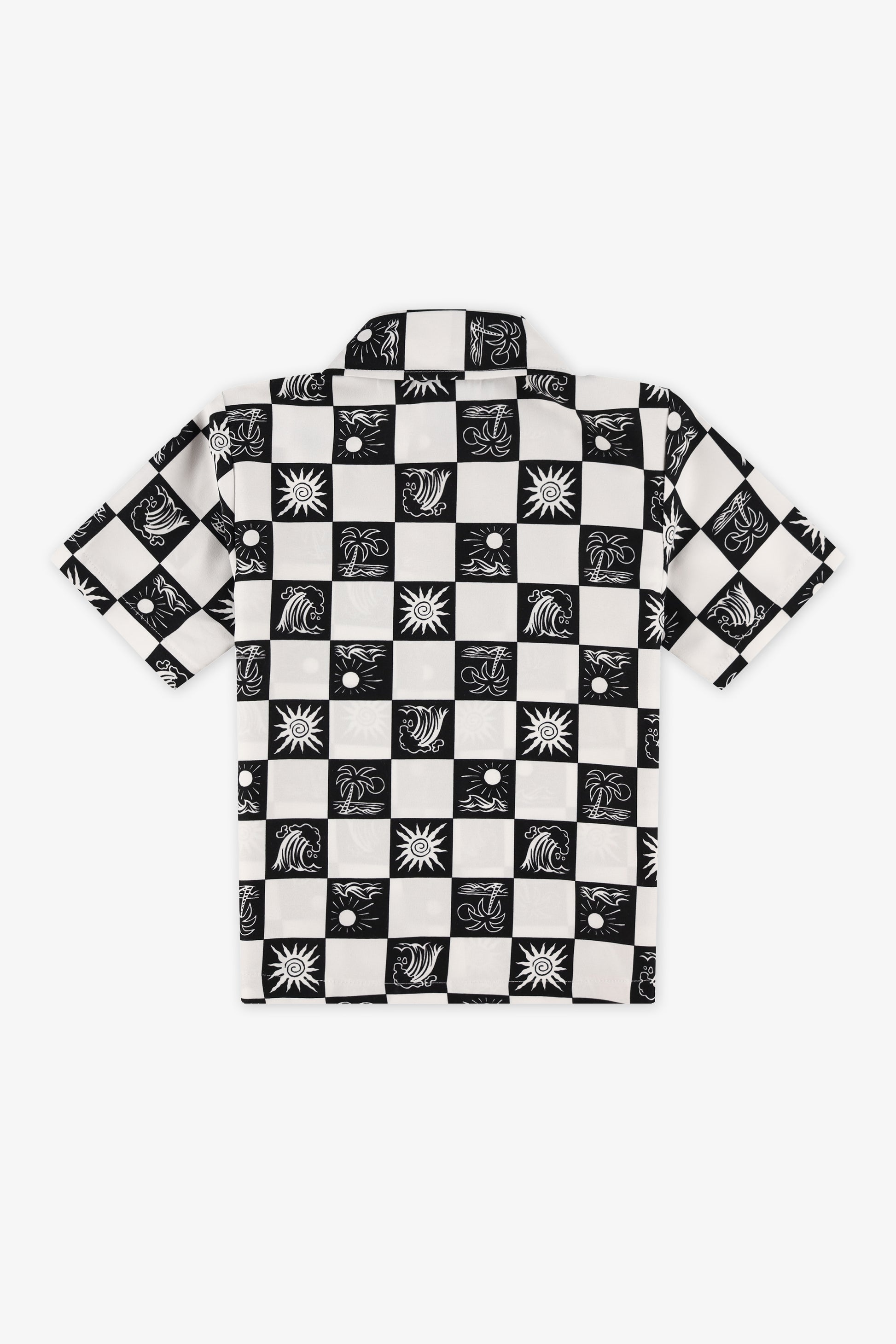 Chemise à manches courtes en microfibre - Garçon && NOIR/BLANC