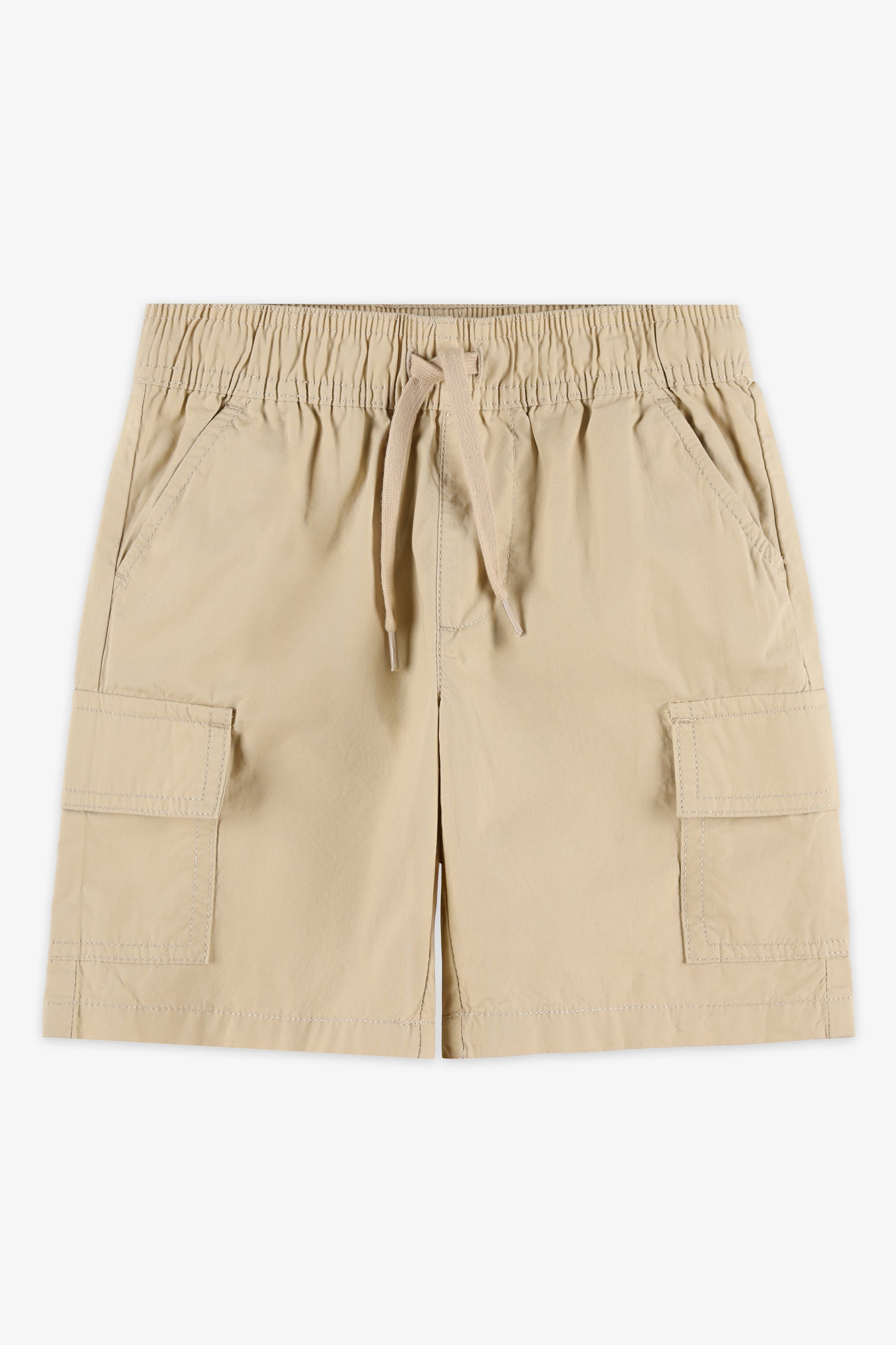 Short en popeline à cordon - Enfant garçon && TAUPE