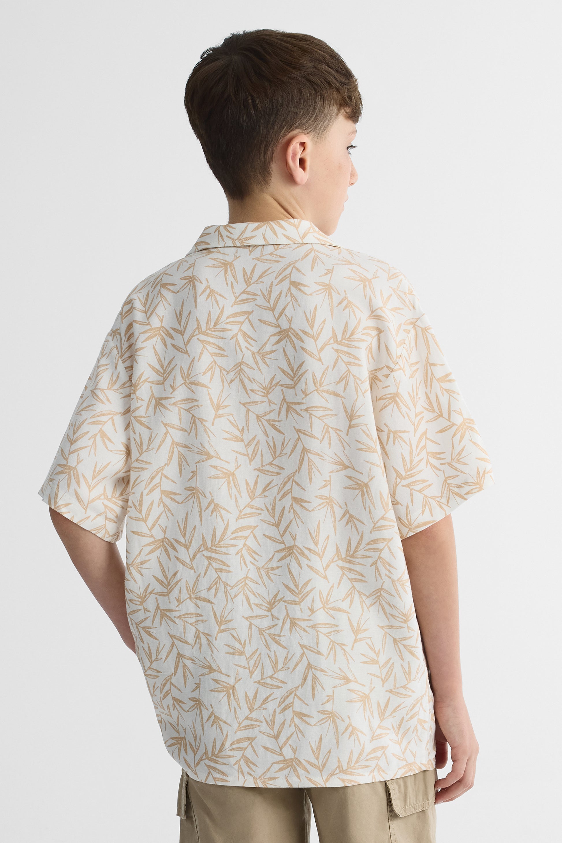 Chemise à manches courtes imprimée - Ado garçon && TAUPE MULTI