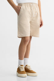 Short pull-on élastique à la taille - Ado garçon && BRUN
