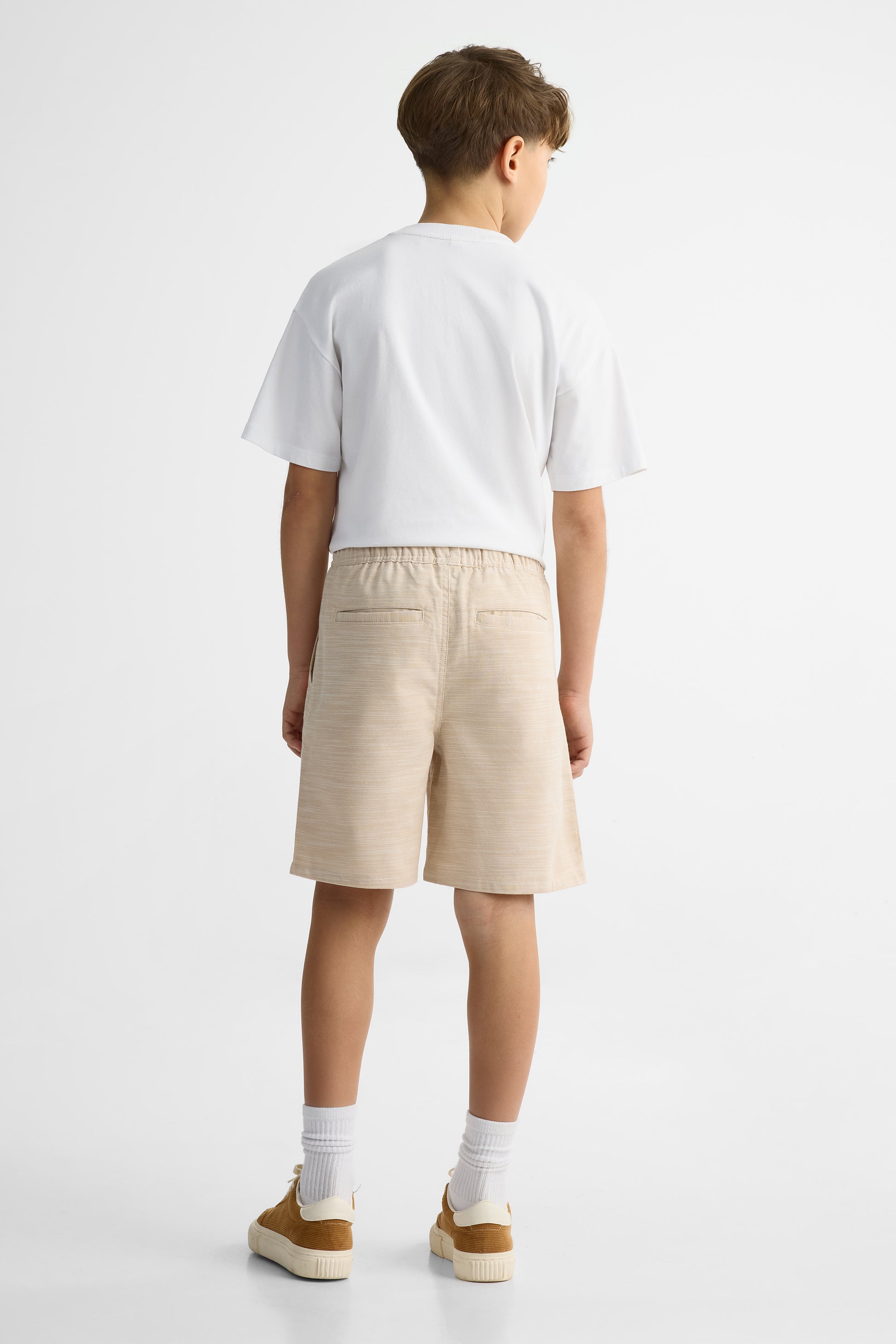 Short pull-on élastique à la taille - Ado garçon && BRUN