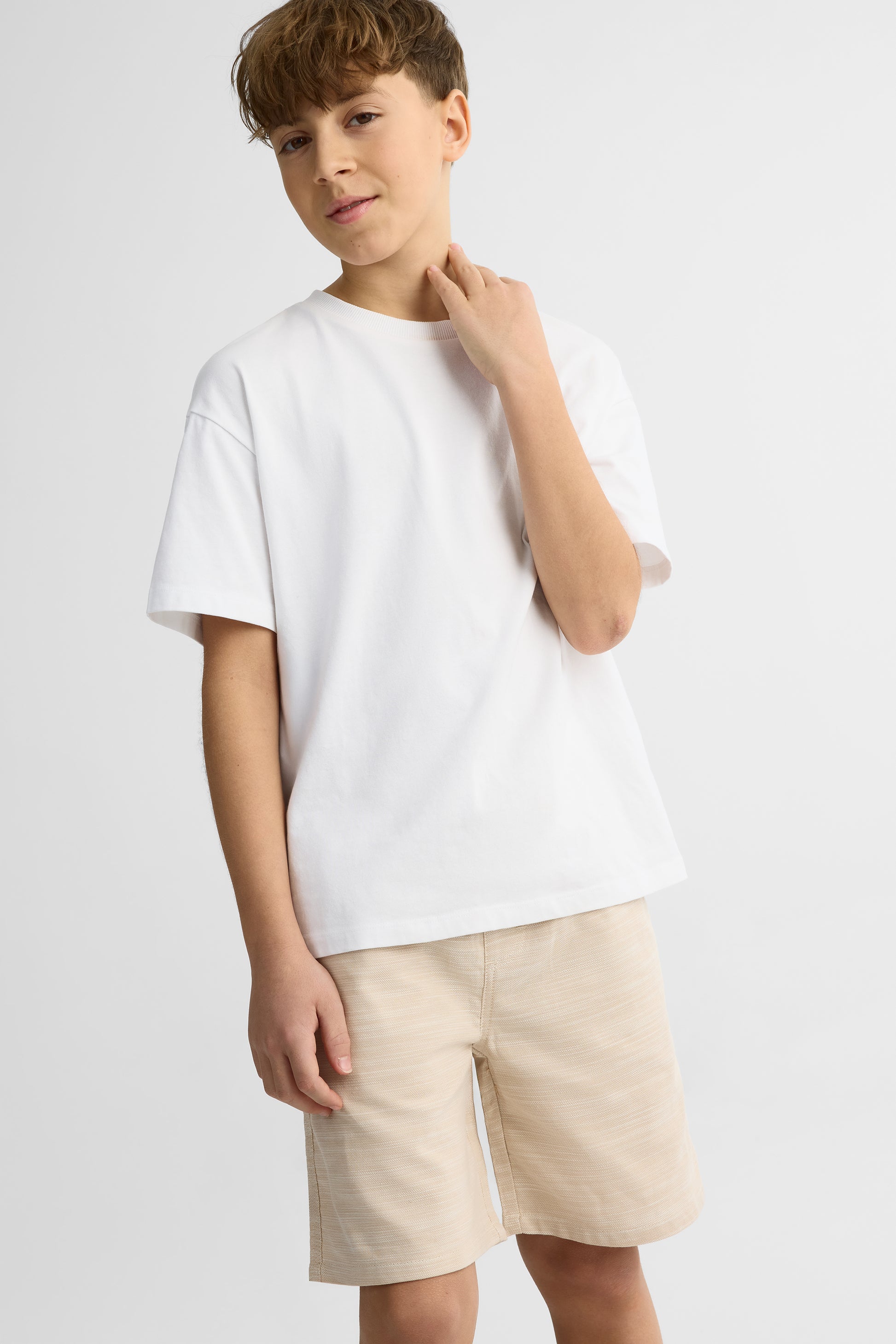 Short pull-on élastique à la taille - Ado garçon && BRUN