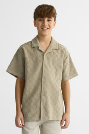 Chemise à manches courtes imprimée - Ado garçon && KAKI