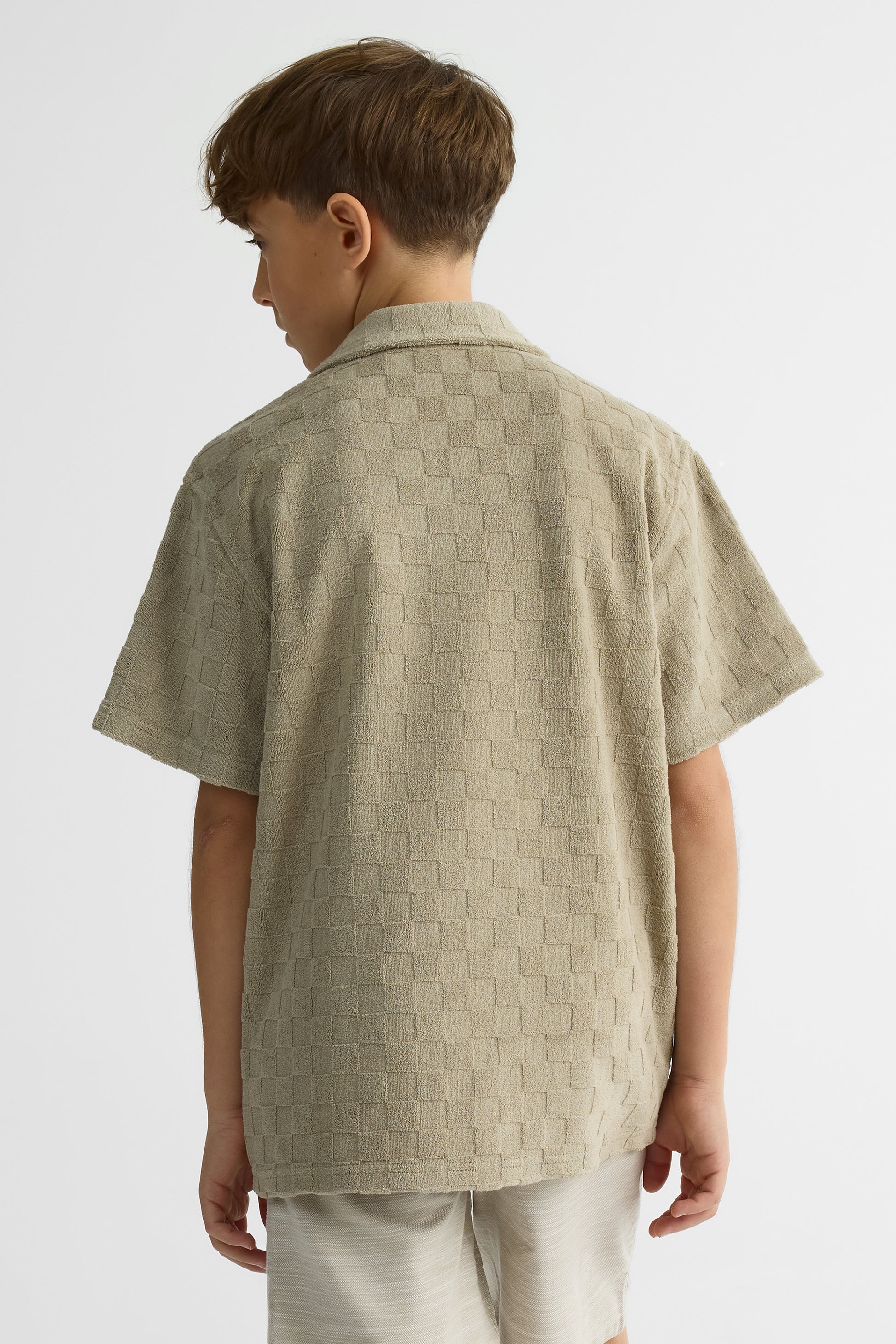 Chemise à manches courtes imprimée - Ado garçon && KAKI