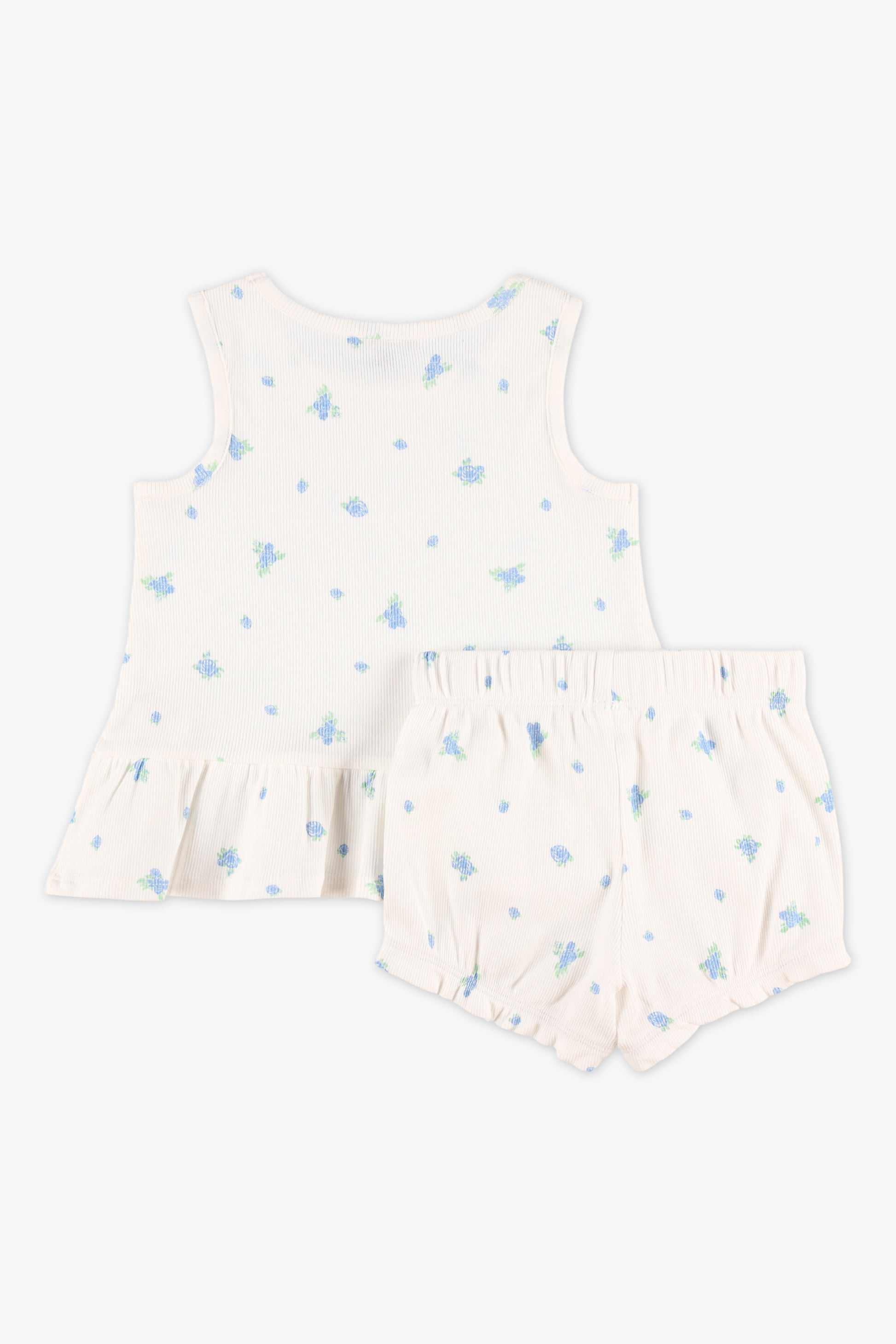 Camisole à col rond frill - Bébé fille && BLANC MULTI