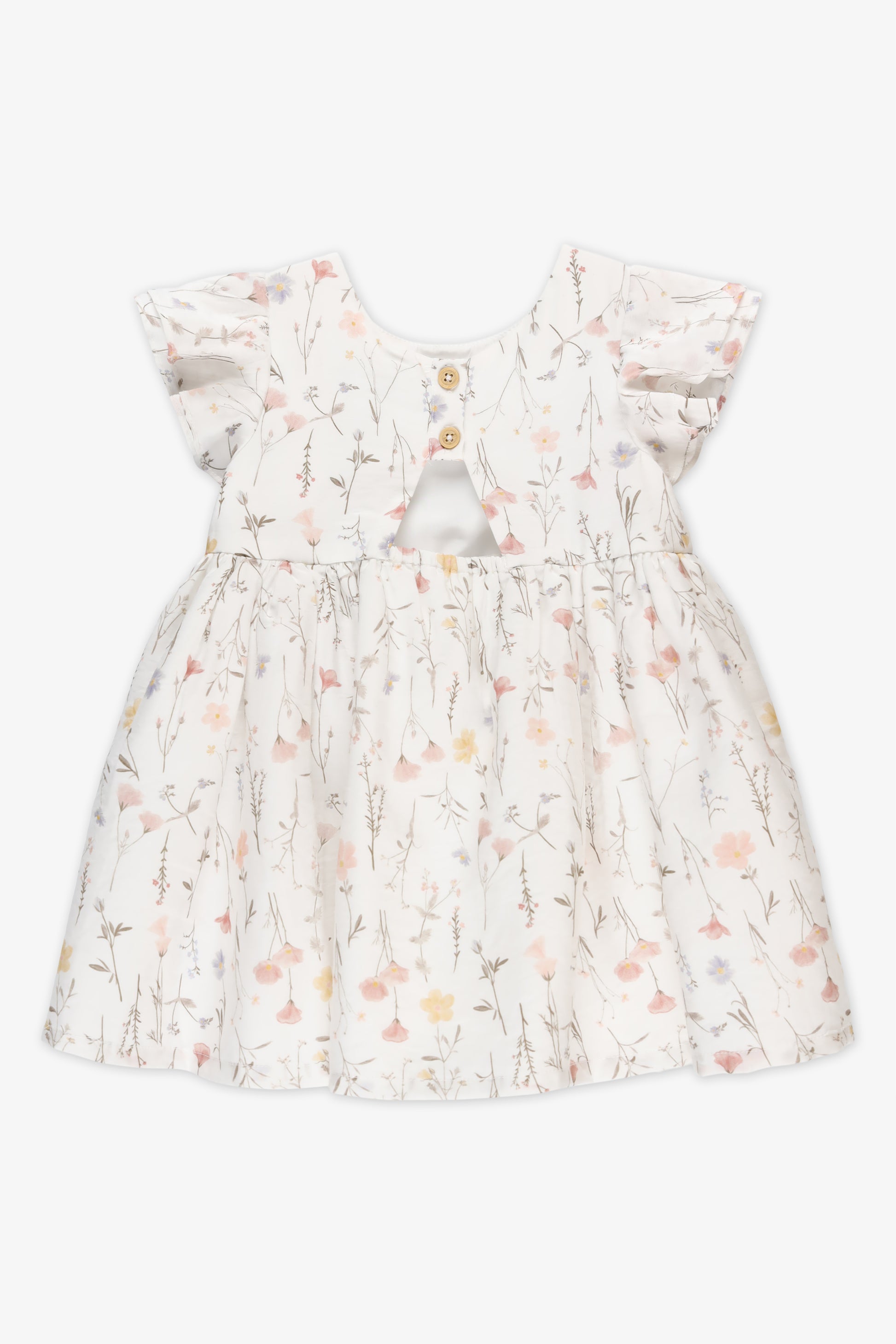 Robe à manches courtes - Bébé fille && BLANC CASSÉ/MULTI
