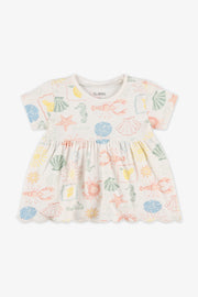 T-shirt à manches courtes col rond - Bébé fille && BEIGE/MULTI