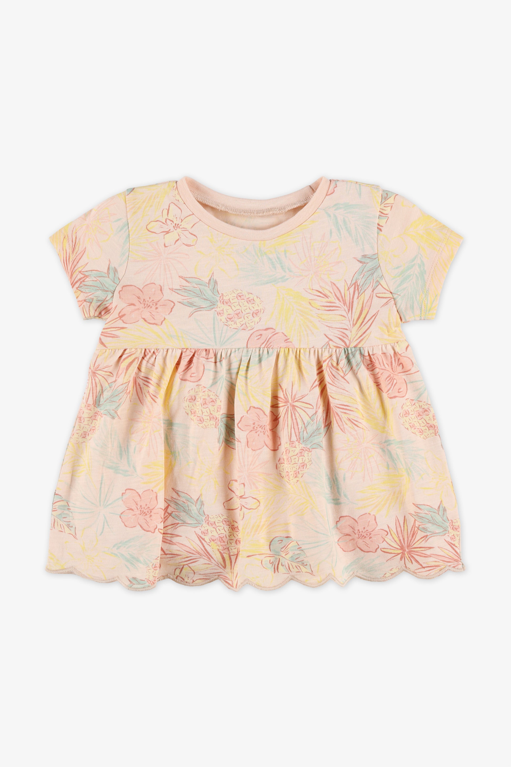 T-shirt à manches courtes col rond - Bébé fille && FARD A JOUES