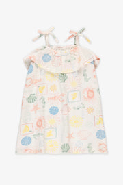 Robe à bretelles froncées - Bébé fille && BEIGE/MULTI