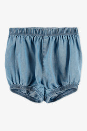 Short élastique en lyocell - Bébé fille && BLEU
