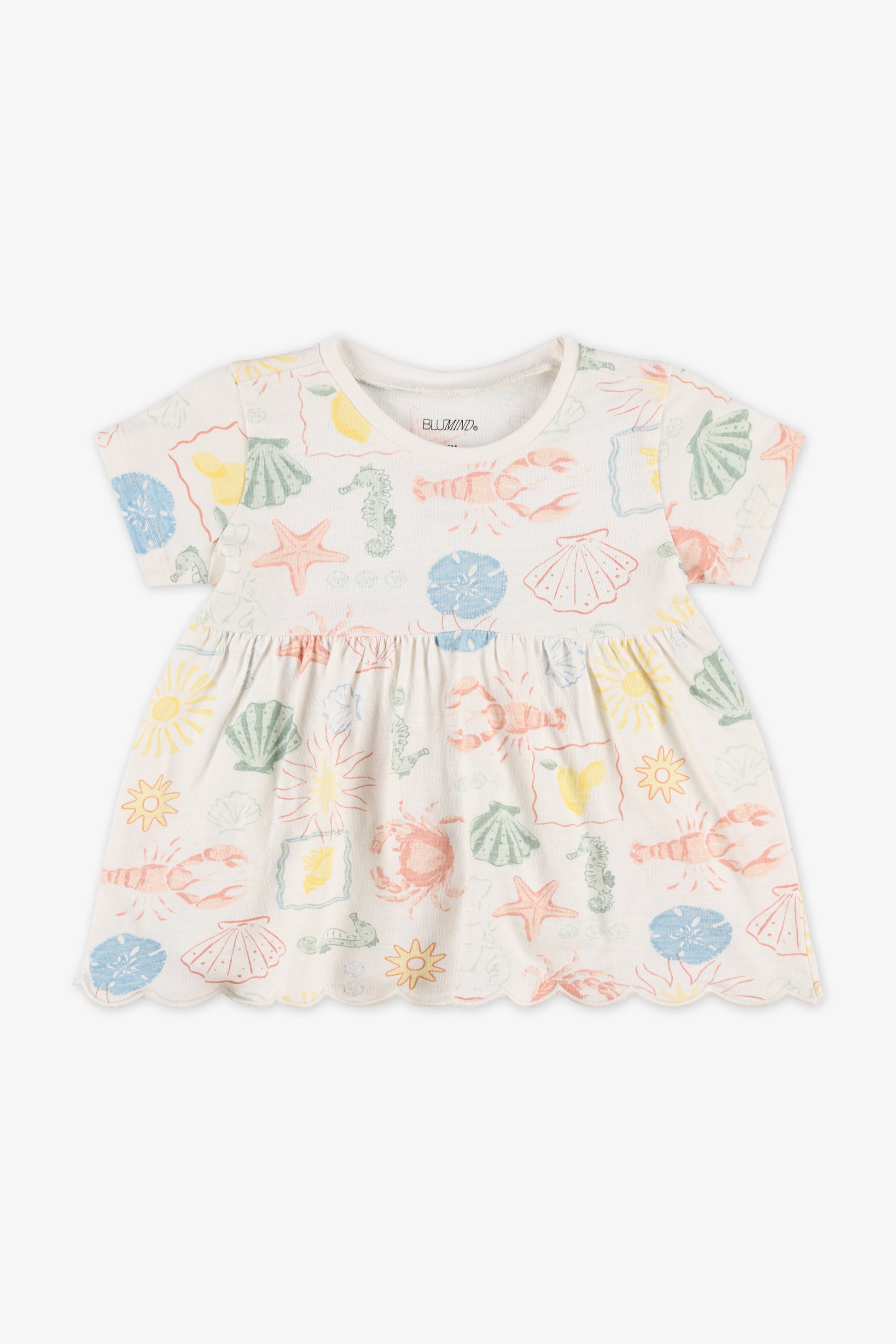 T-shirt à manches courtes col rond - Bébé fille && BEIGE/MULTI