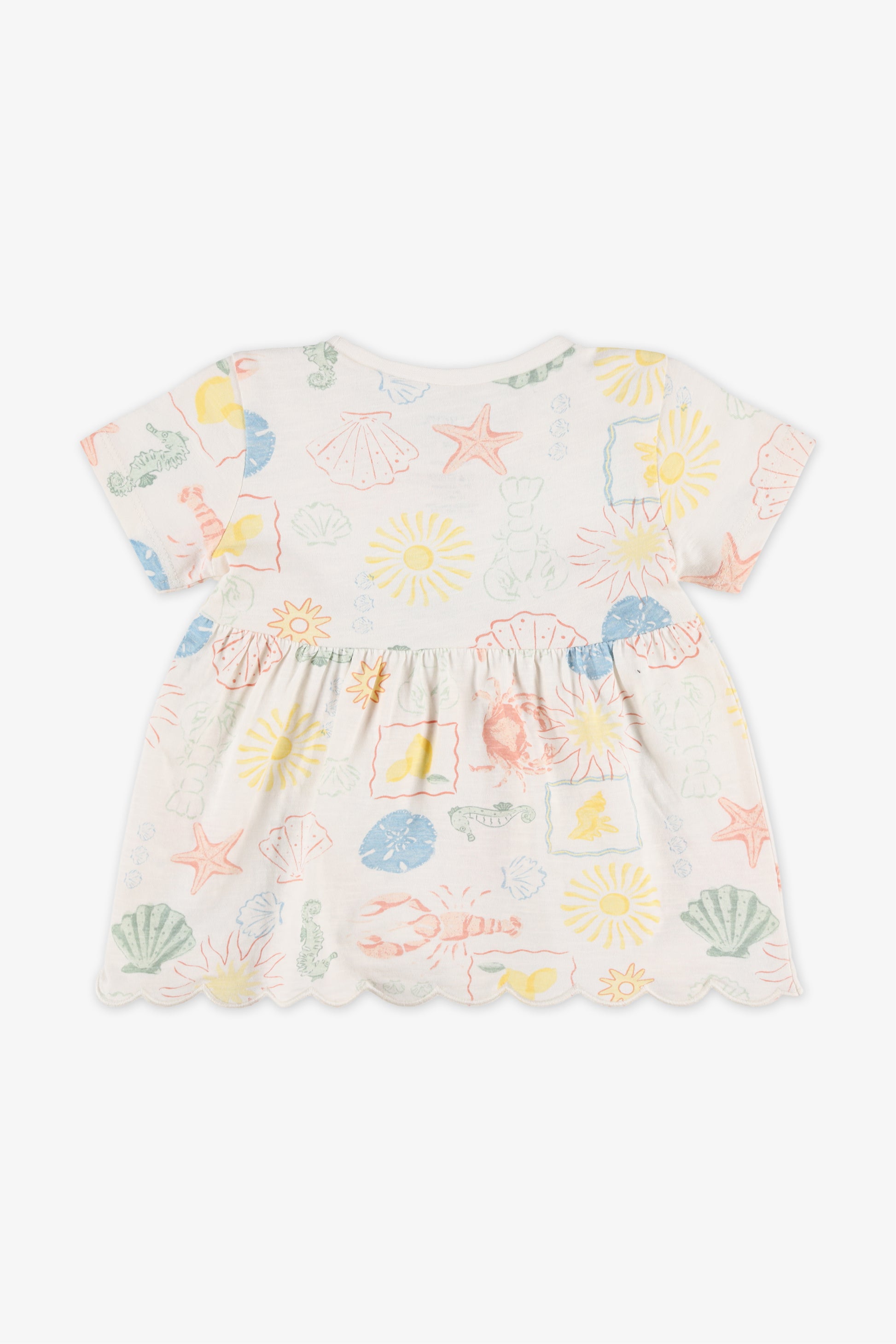 T-shirt à manches courtes col rond - Bébé fille && BEIGE/MULTI