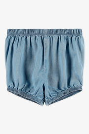 Short élastique en lyocell - Bébé fille && BLEU