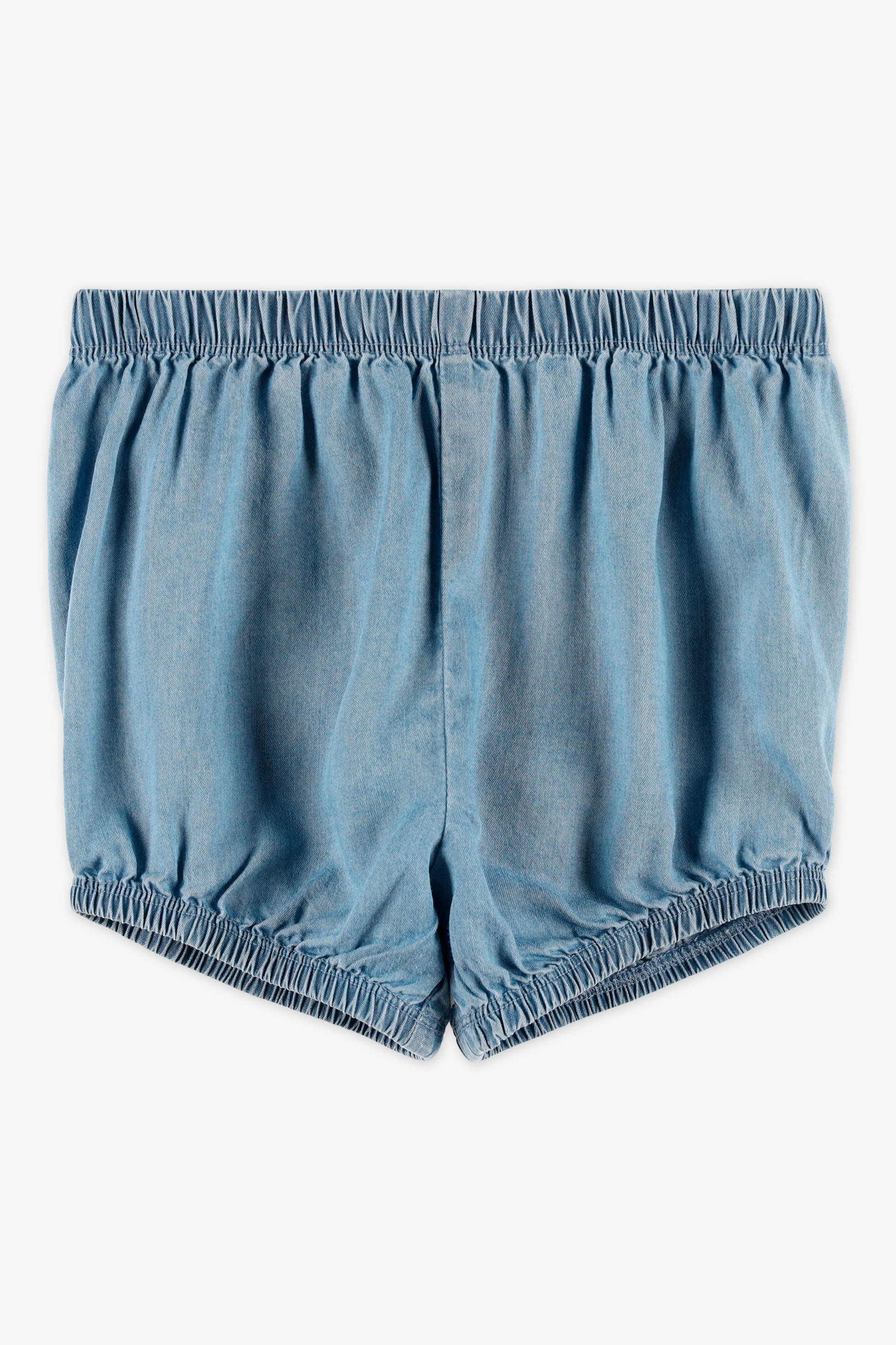 Short élastique en lyocell - Bébé fille && BLEU