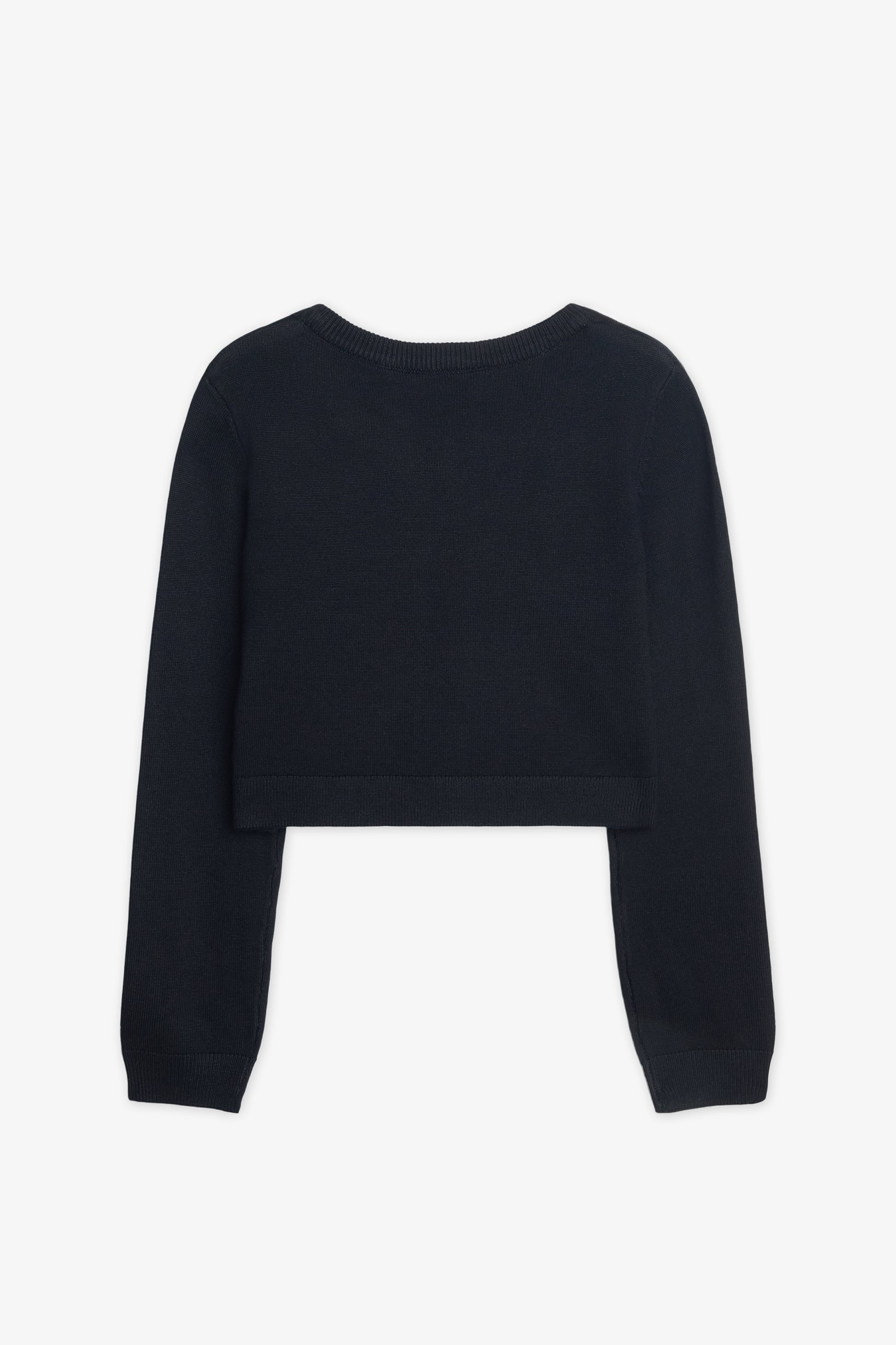 Veste tricot boléro manches longues - Fille && NOIR