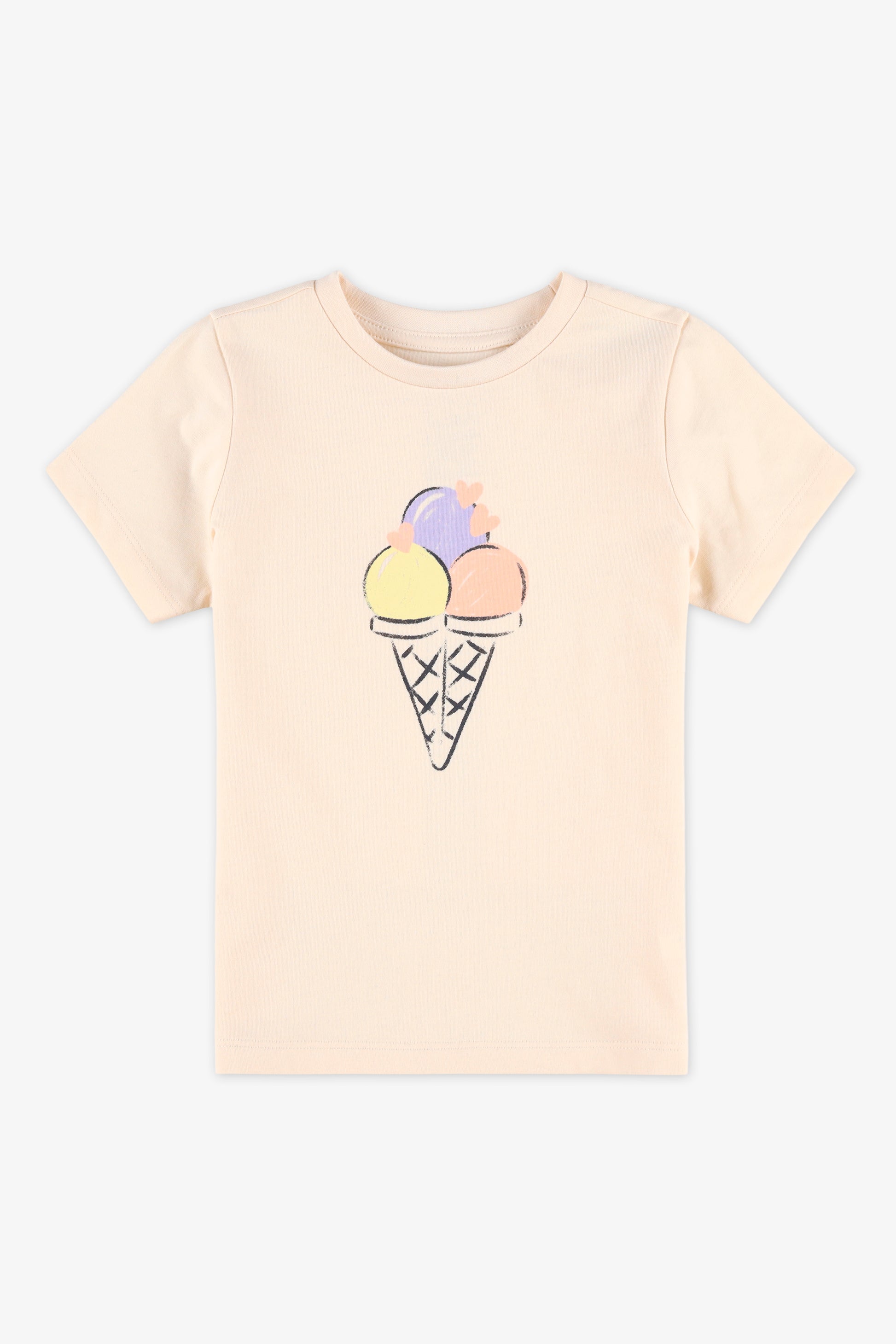 T-shirt graphique 2/20$ - Enfant fille && BEIGE