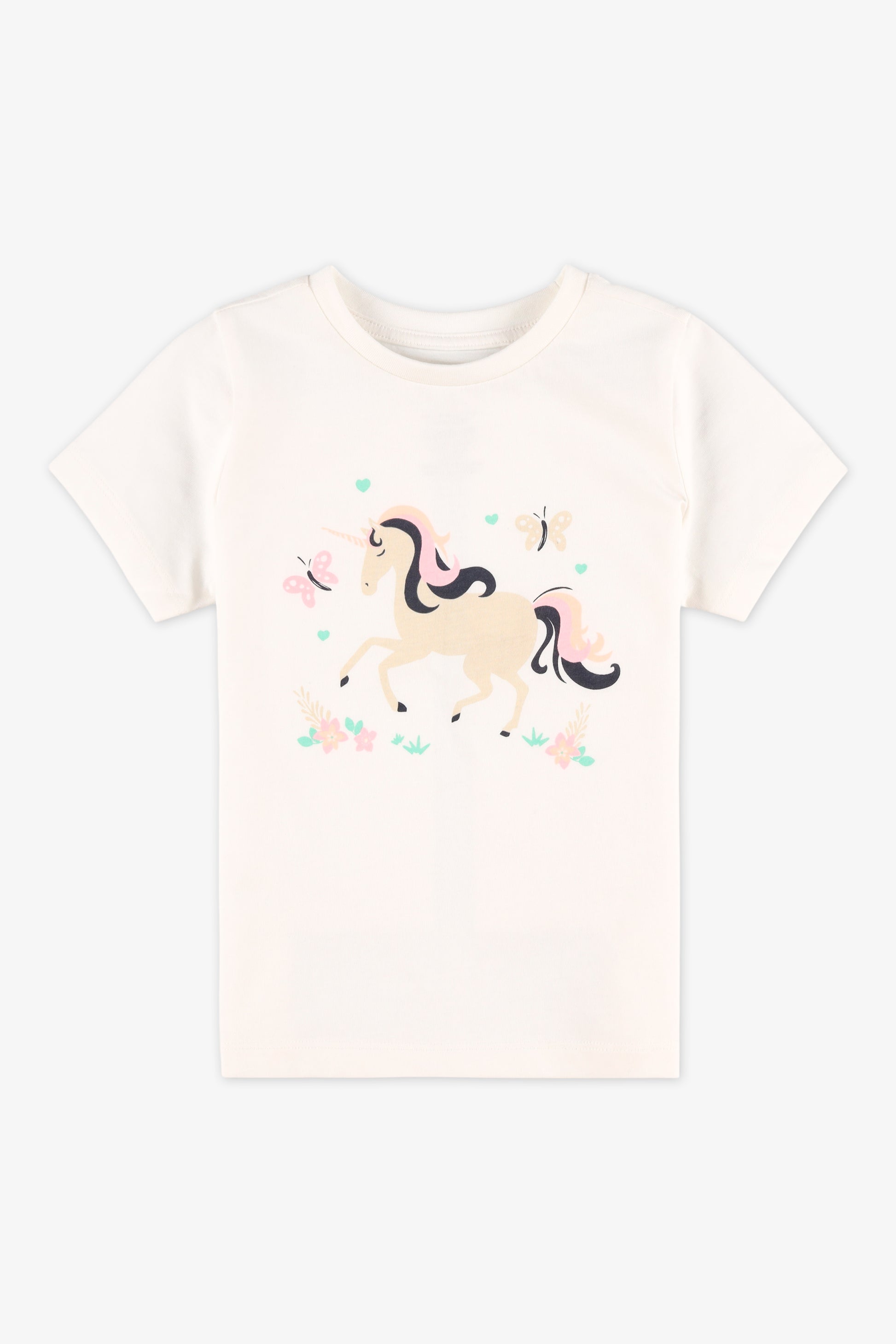 T-shirt graphique 2/20$ - Enfant fille && BLANC CASSÉ