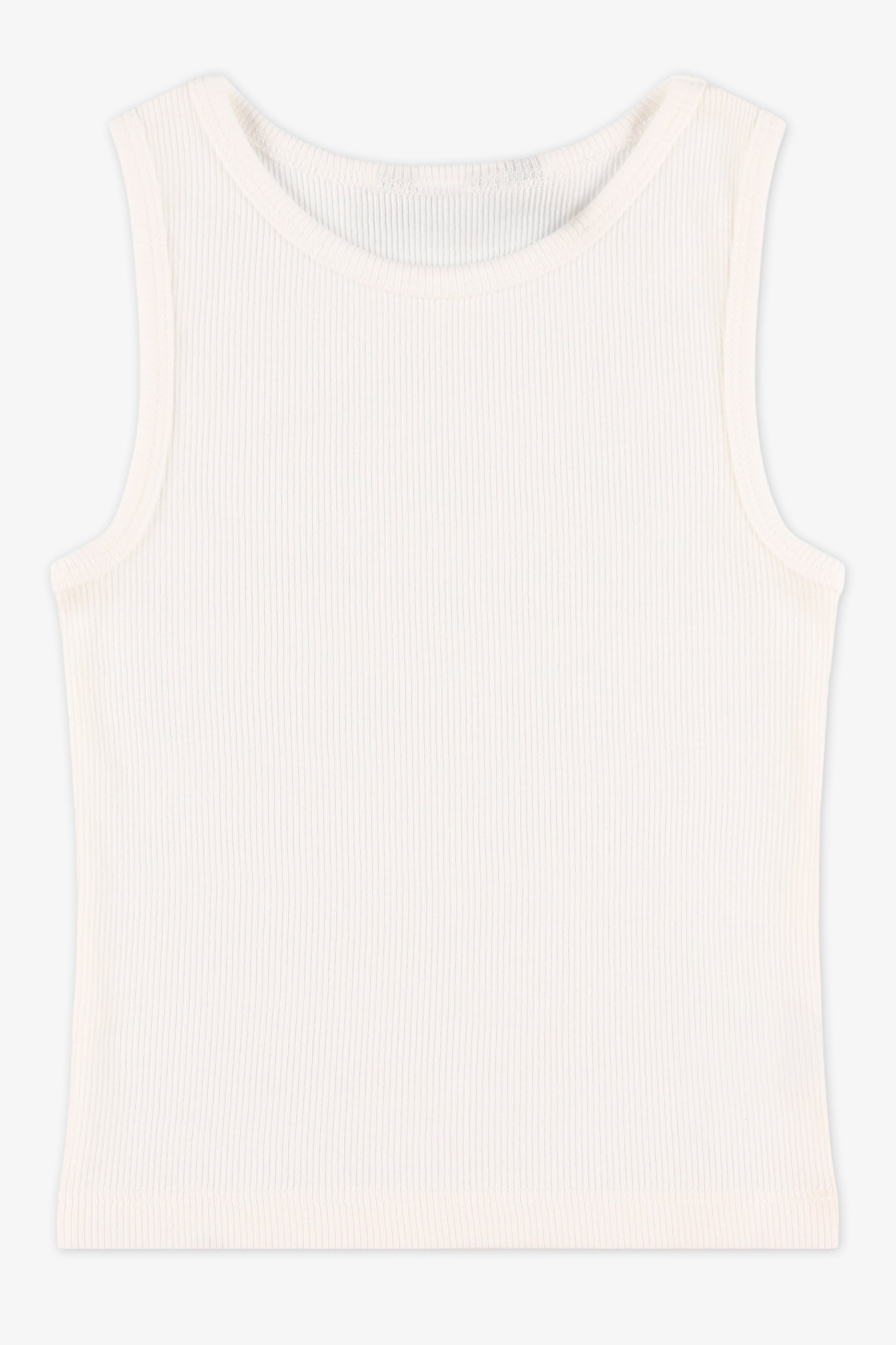Camisole unie en coton - Enfant fille && BLANC CASSÉ
