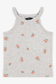 Camisole col rond unie et imprimée - Ado fille && GRIS MIXTE