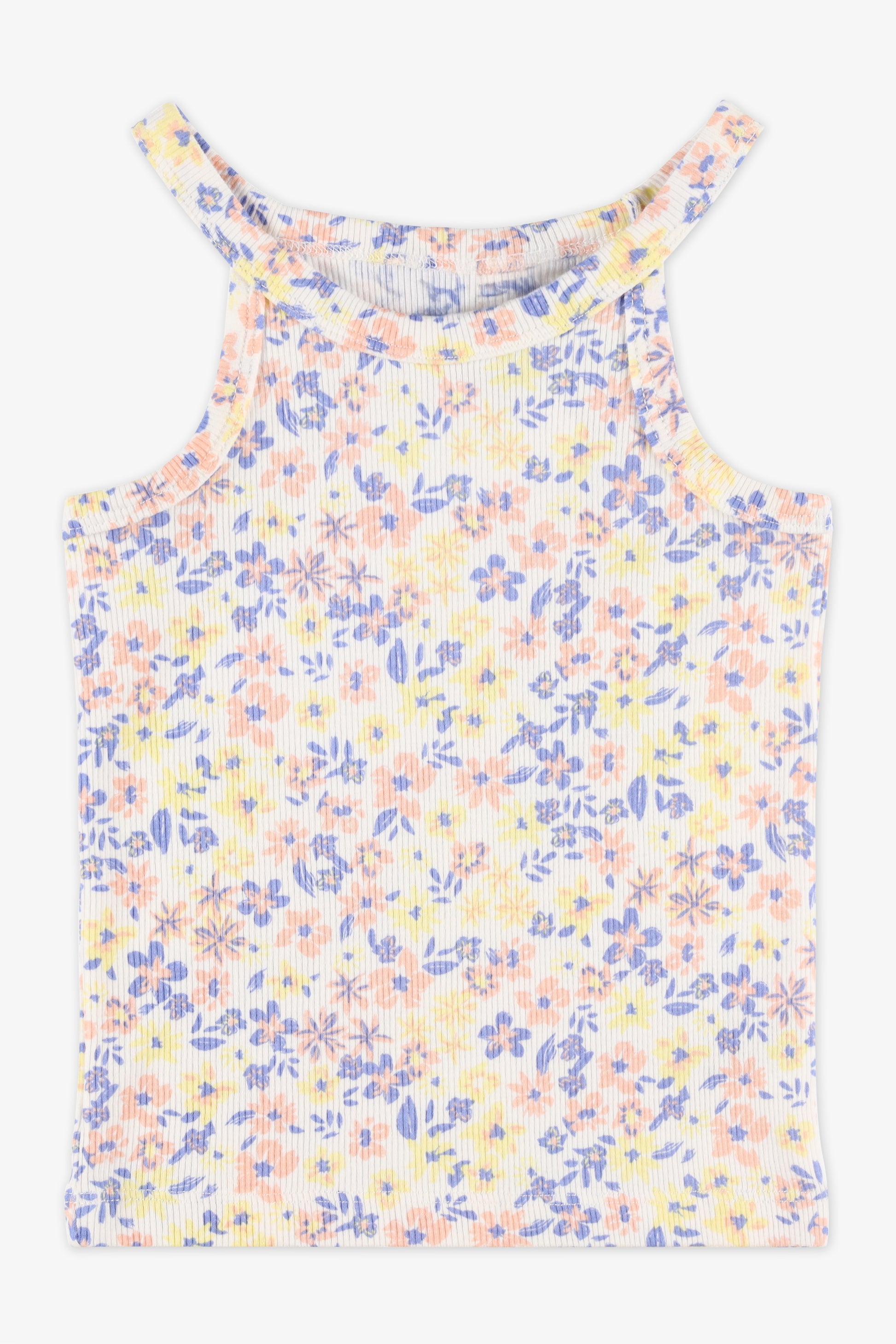 Camisole col rond unie et imprimée - Ado fille && BLEU MULTI